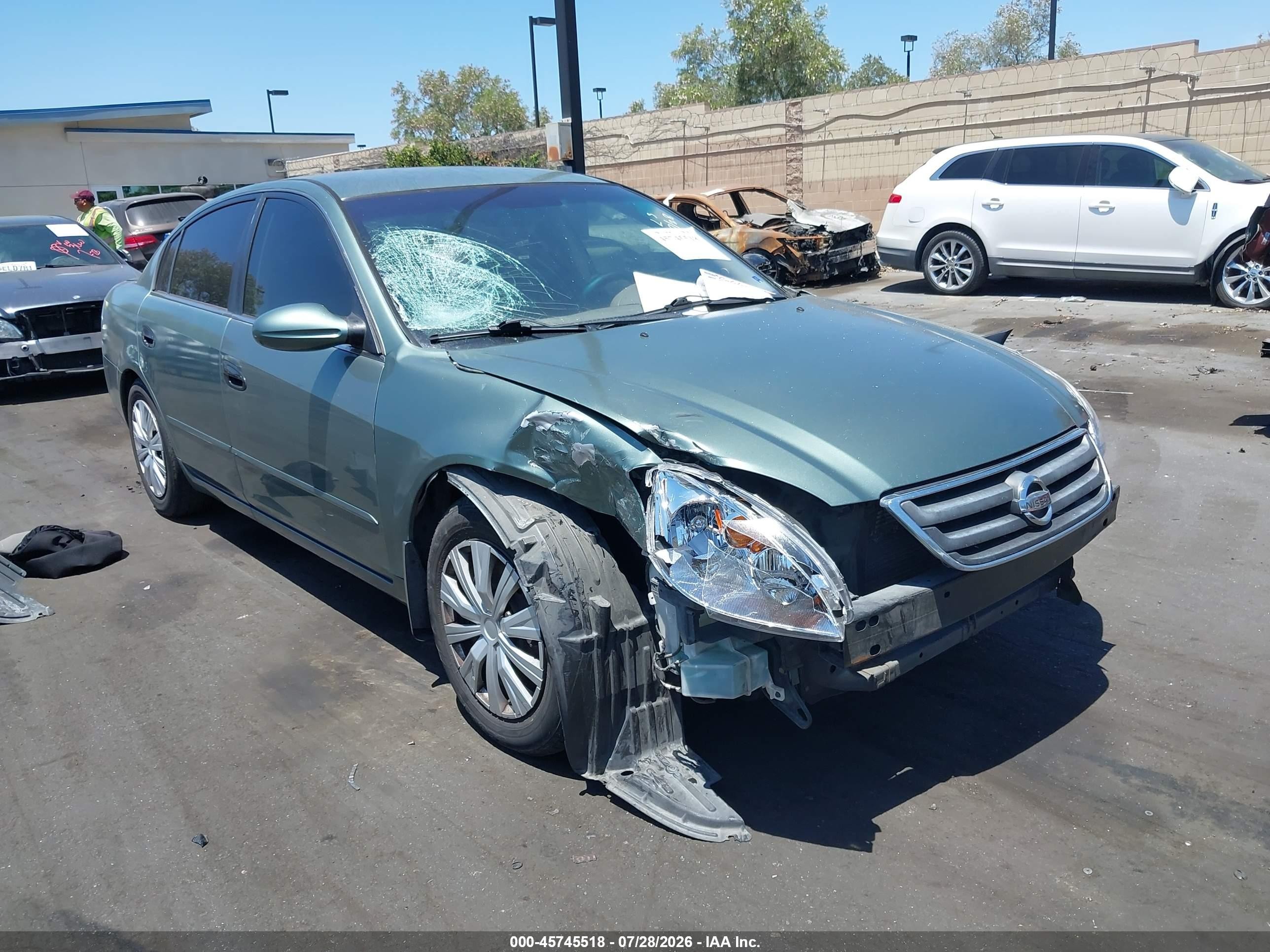 2003 Nissan Altima 2.5 S Green vin: 1N4AL11D33C329660