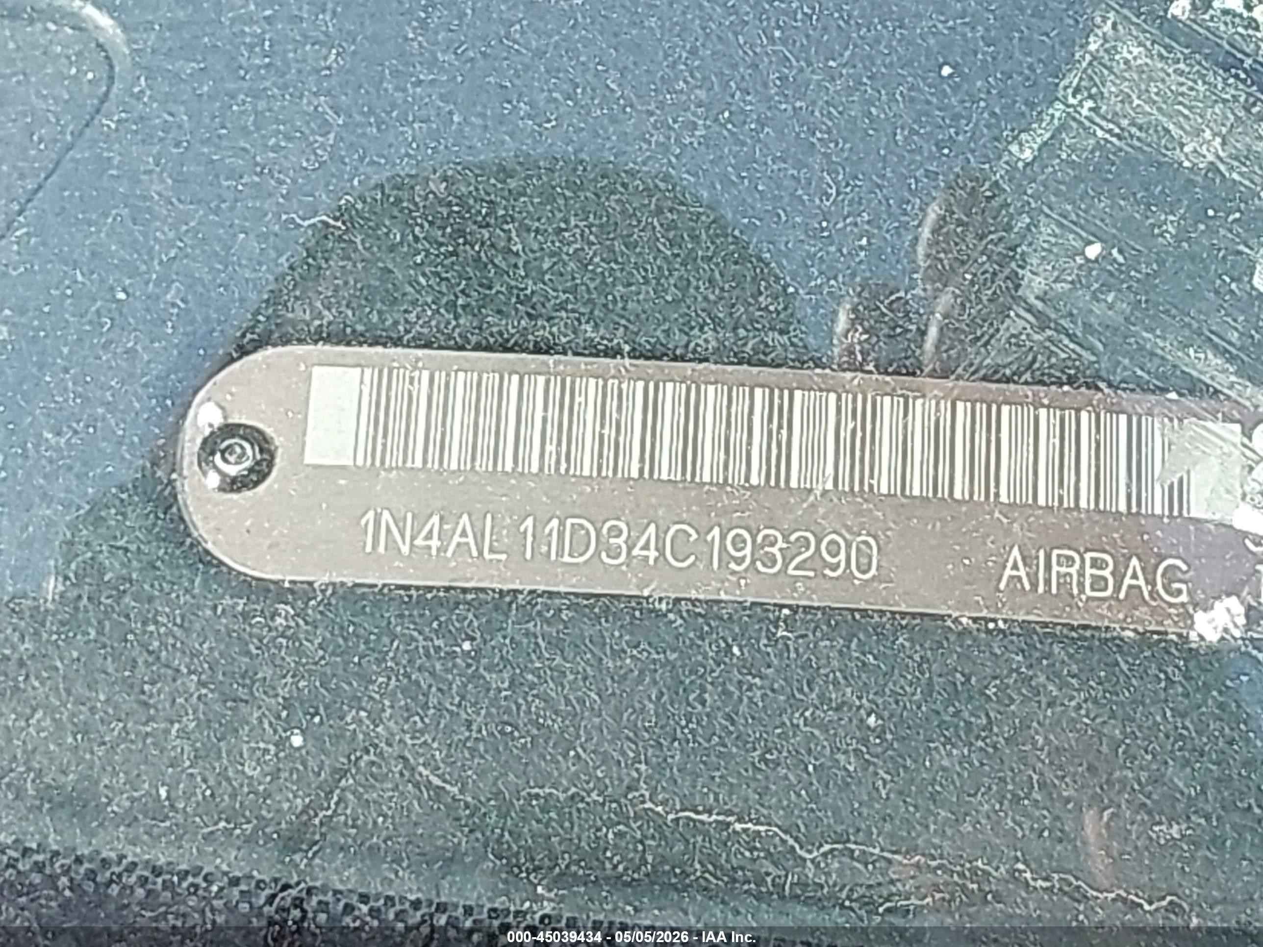 2004 Nissan Altima 2.5 S Gray vin: 1N4AL11D34C193290