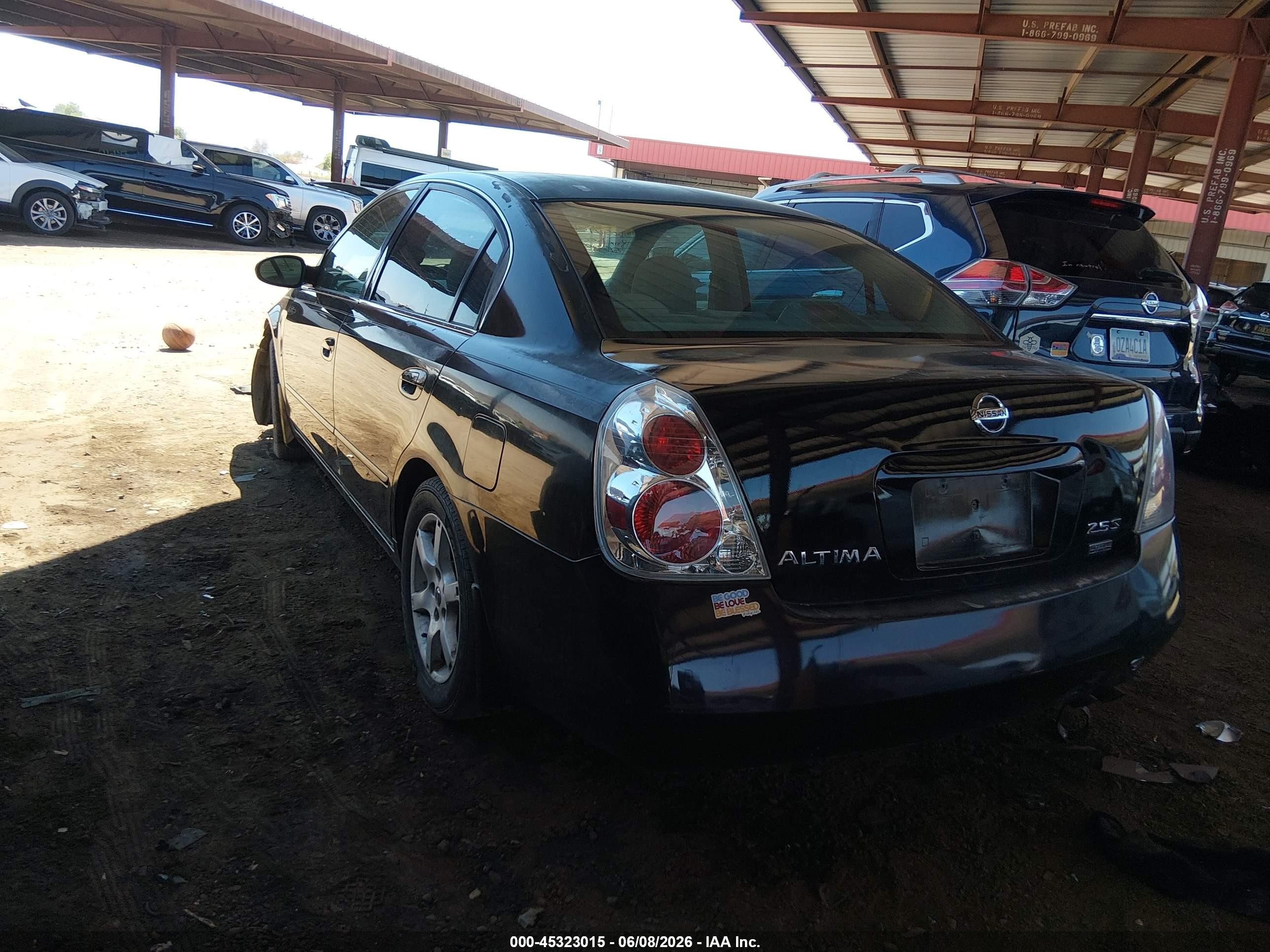 2006 Nissan Altima 2.5 S Black vin: 1N4AL11D36N404852