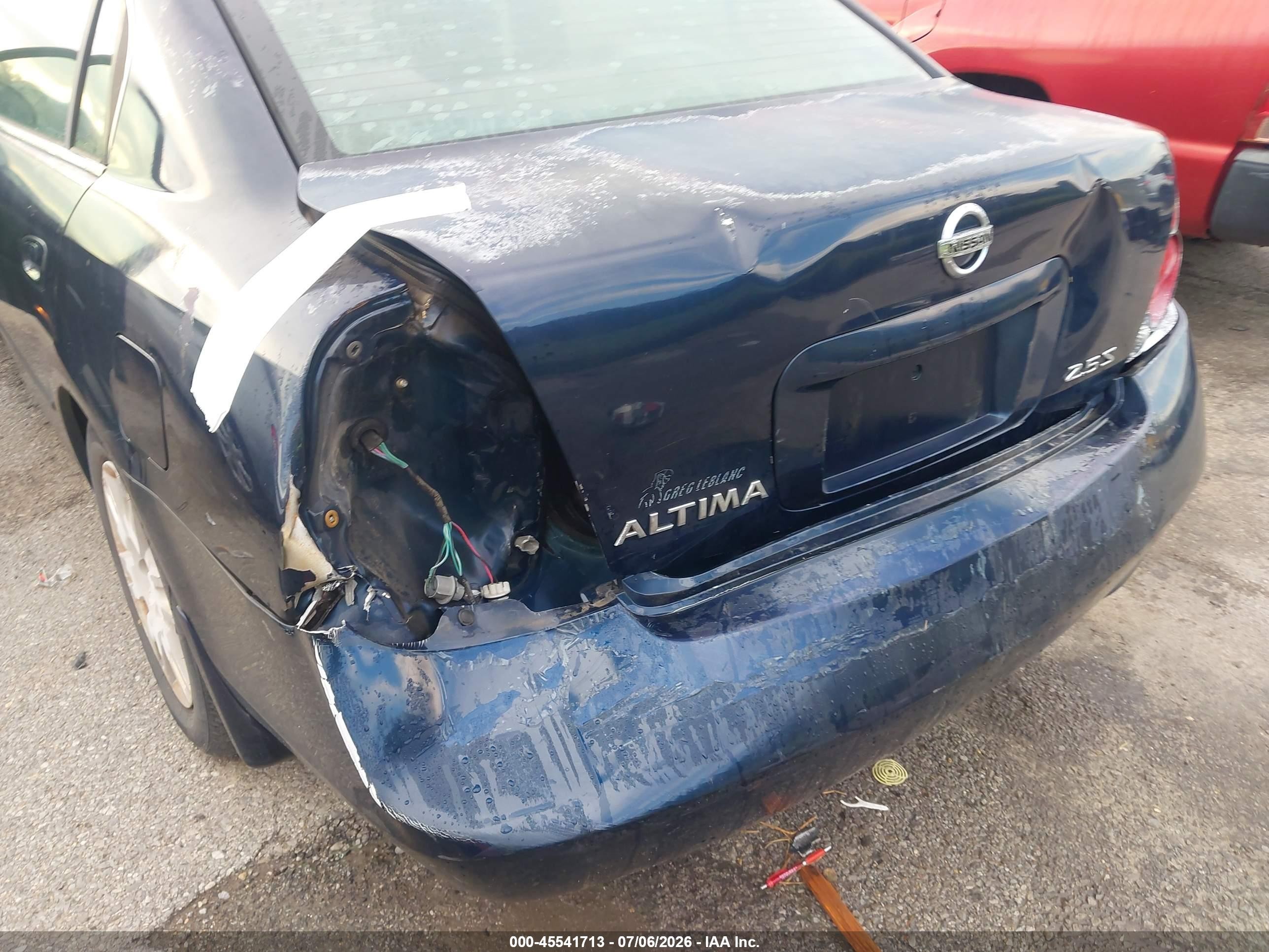 2006 Nissan Altima 2.5 S Blue vin: 1N4AL11D46N386653