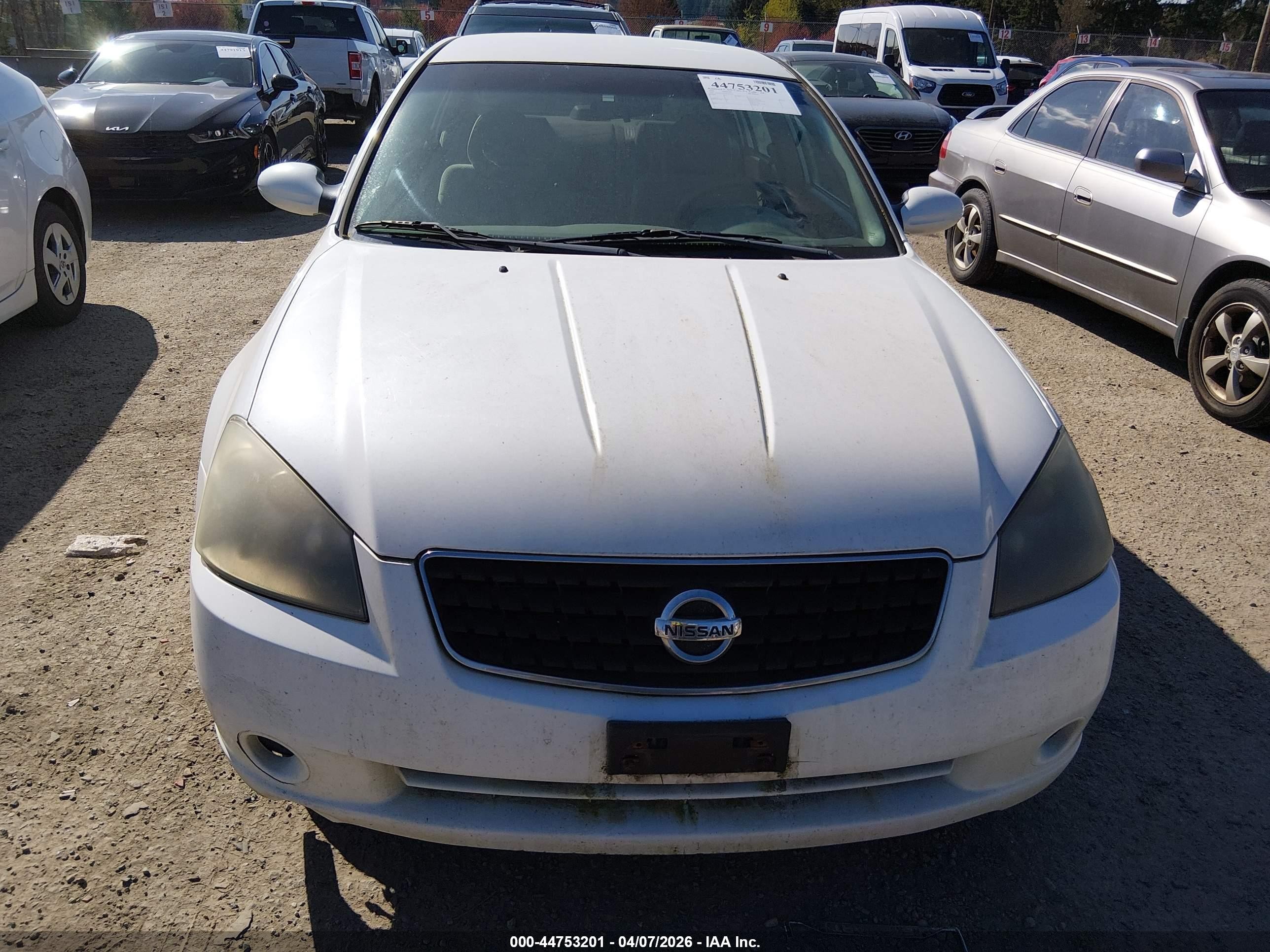 2006 Nissan Altima 2.5 S White vin: 1N4AL11D56C142974