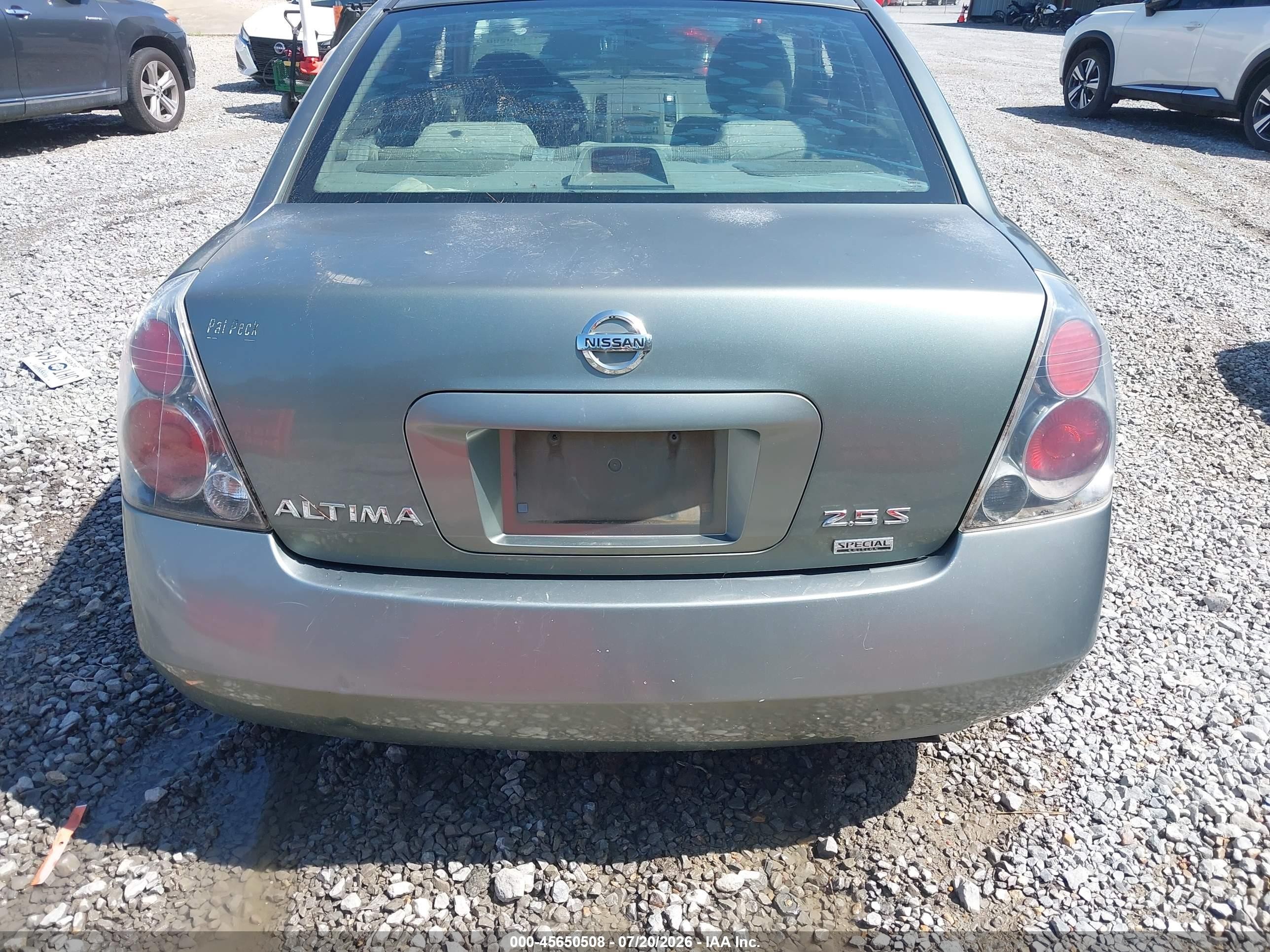 2006 Nissan Altima 2.5 S Green vin: 1N4AL11D56N335954