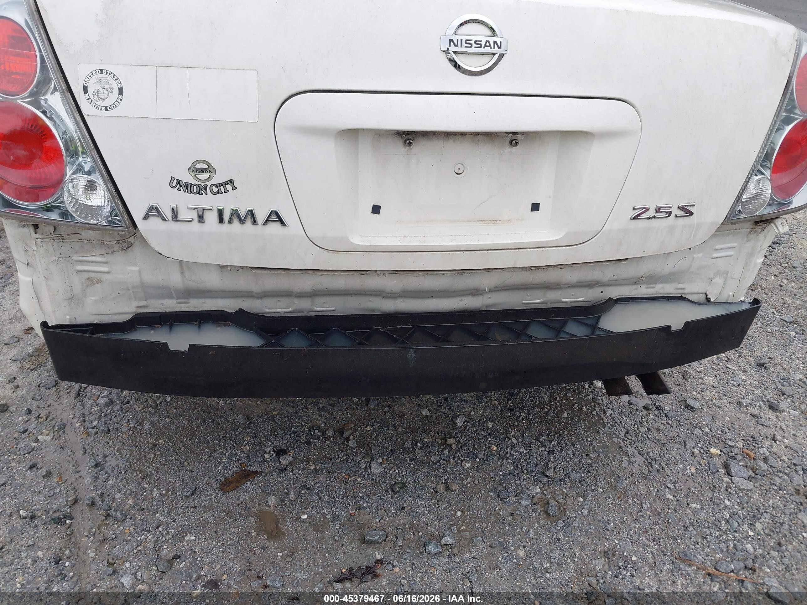 2005 Nissan Altima 2.5 S White vin: 1N4AL11D75C336761