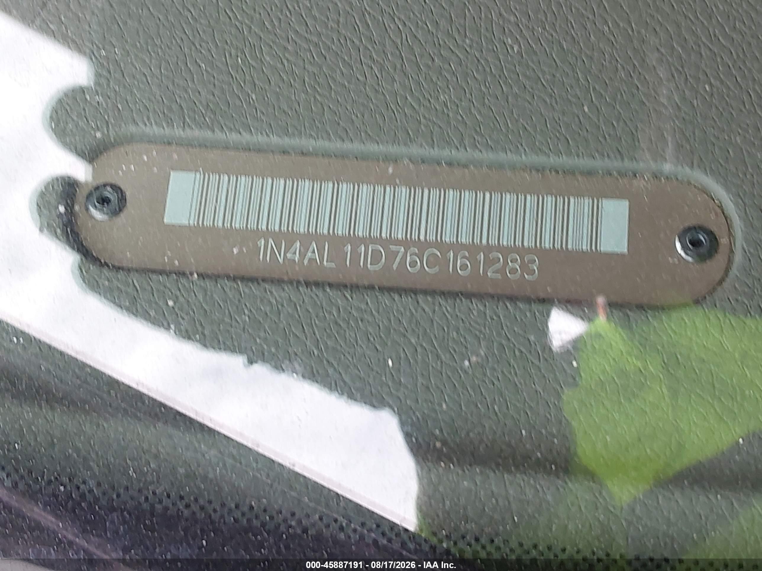 2006 Nissan Altima 2.5 S White vin: 1N4AL11D76C161283