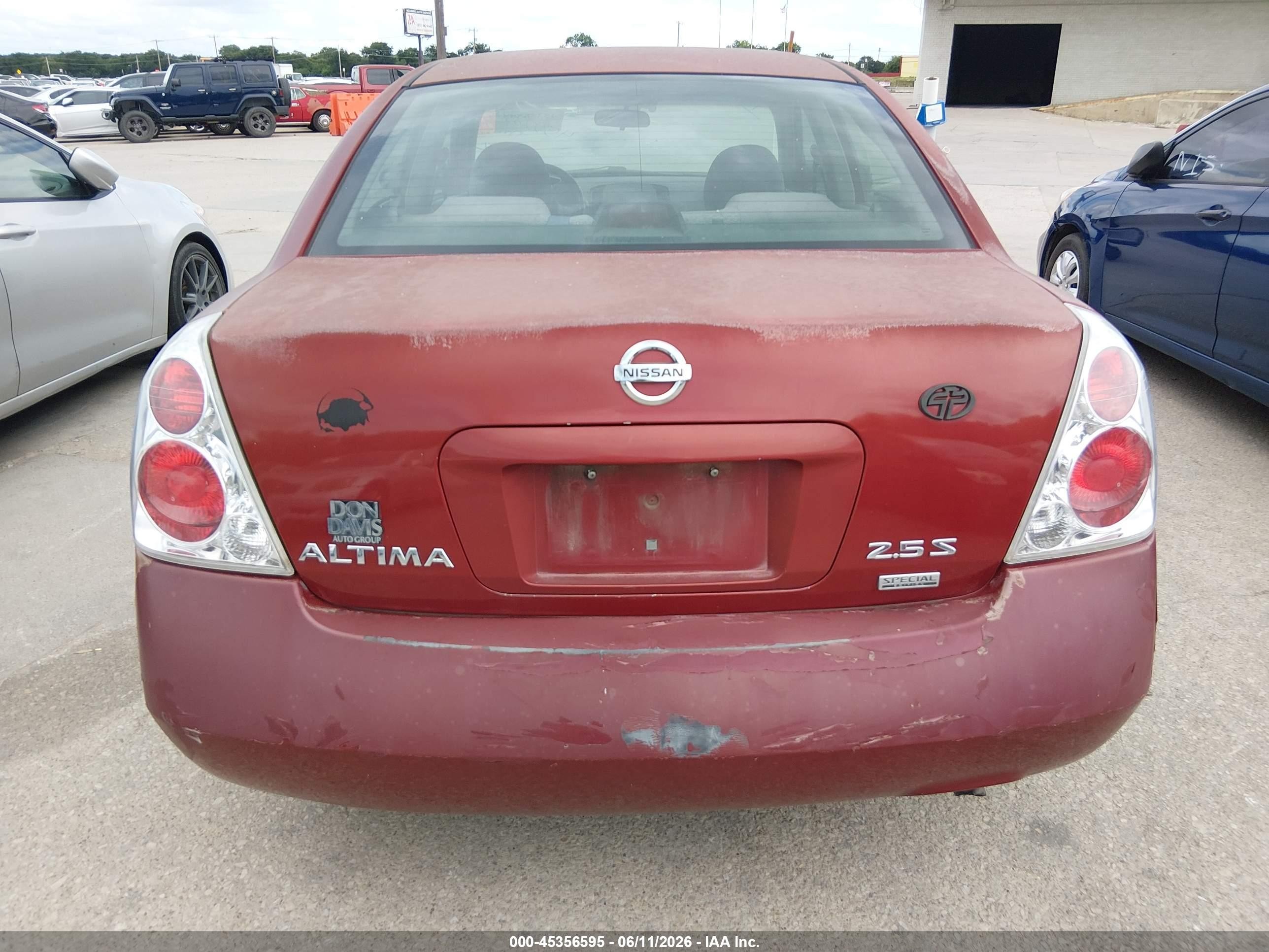 2006 Nissan Altima 2.5 S Maroon vin: 1N4AL11D76C256765