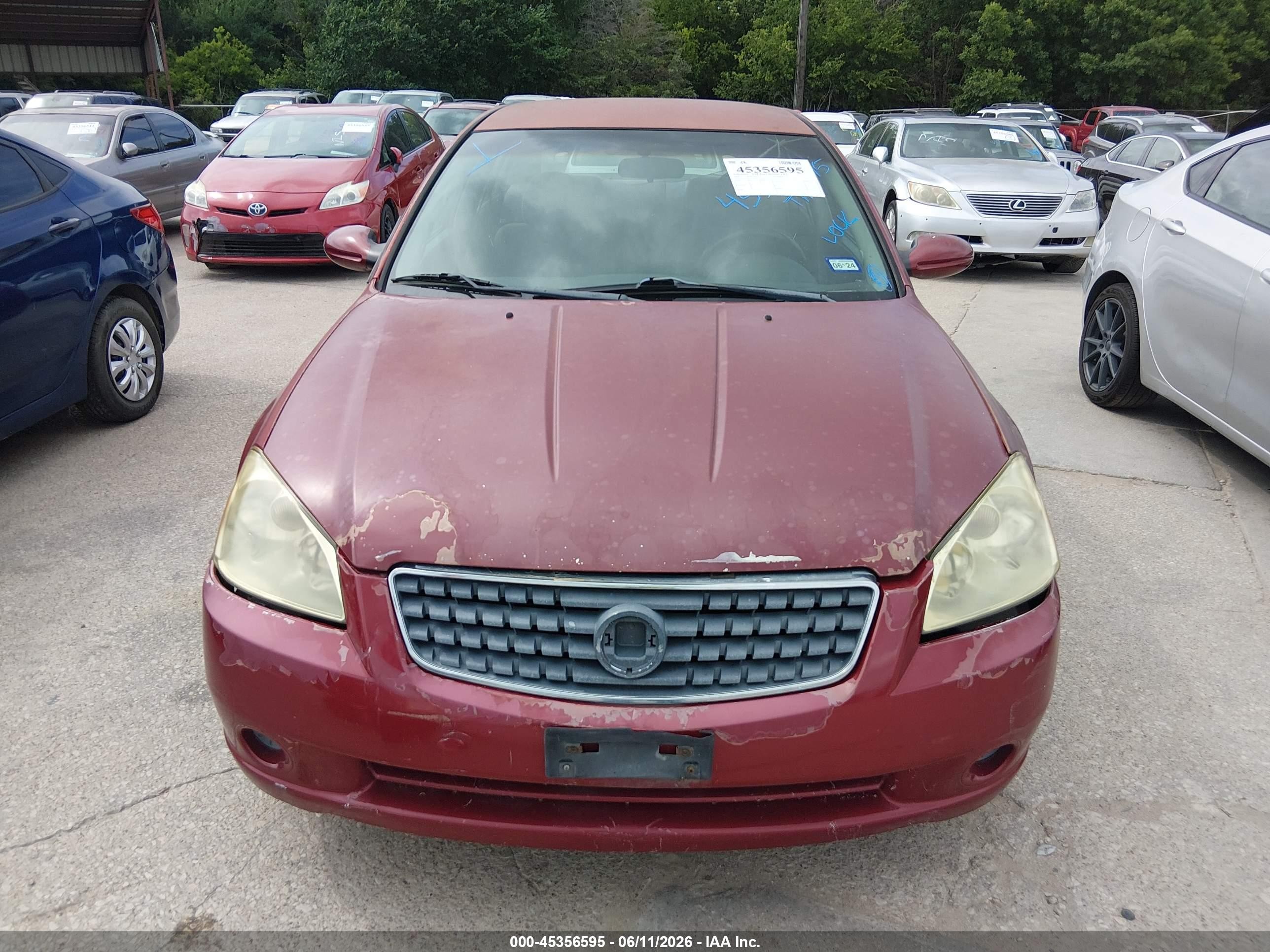 2006 Nissan Altima 2.5 S Maroon vin: 1N4AL11D76C256765