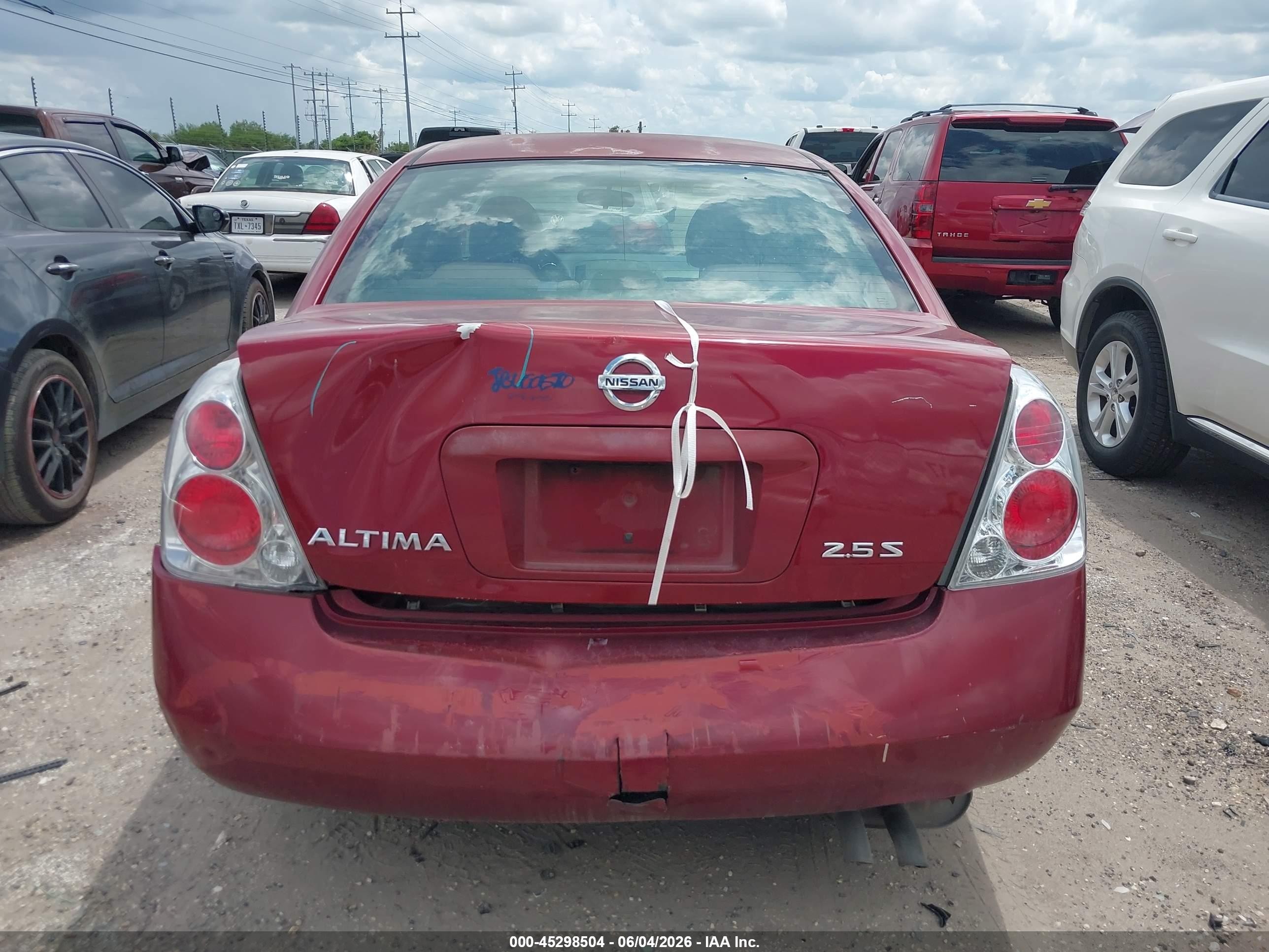 2006 Nissan Altima 2.5 S Red vin: 1N4AL11D76N376778