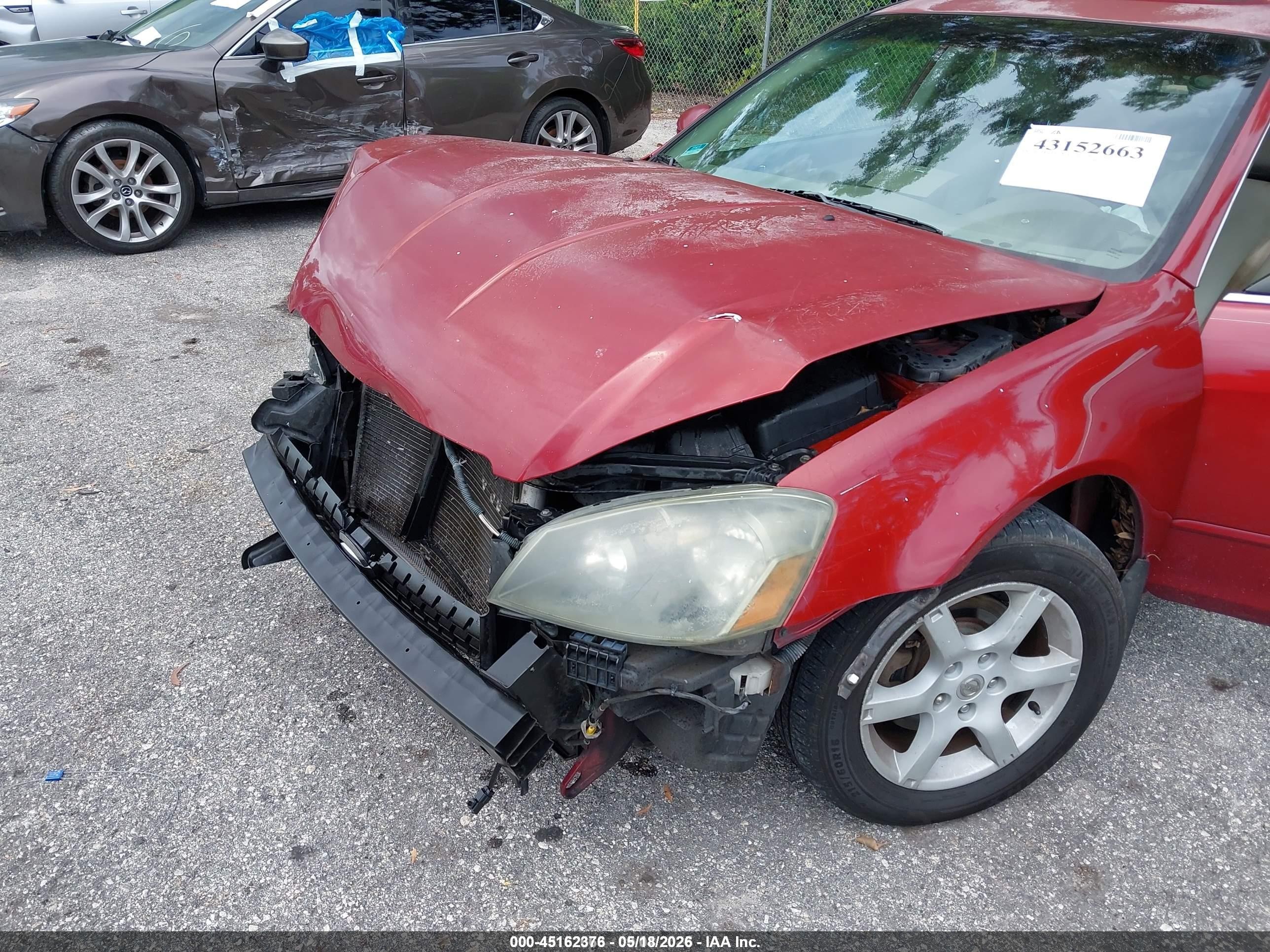 2006 Nissan Altima 2.5 S Red vin: 1N4AL11D86C195913
