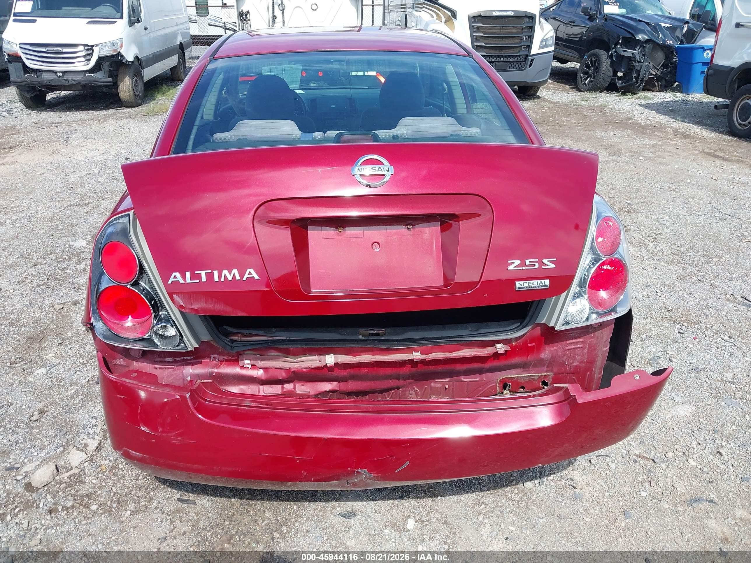 2006 Nissan Altima 2.5 S Maroon vin: 1N4AL11D86C207686