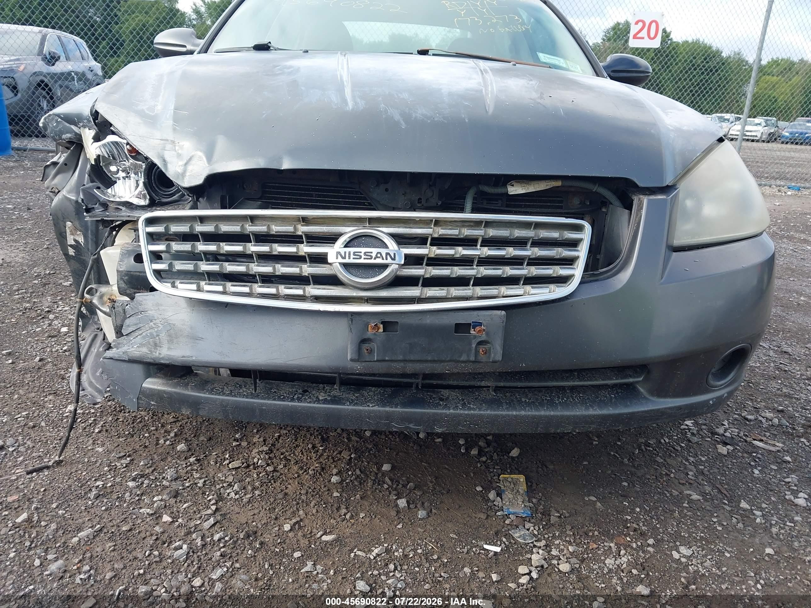 2006 Nissan Altima 2.5 S Gray vin: 1N4AL11D86N461953
