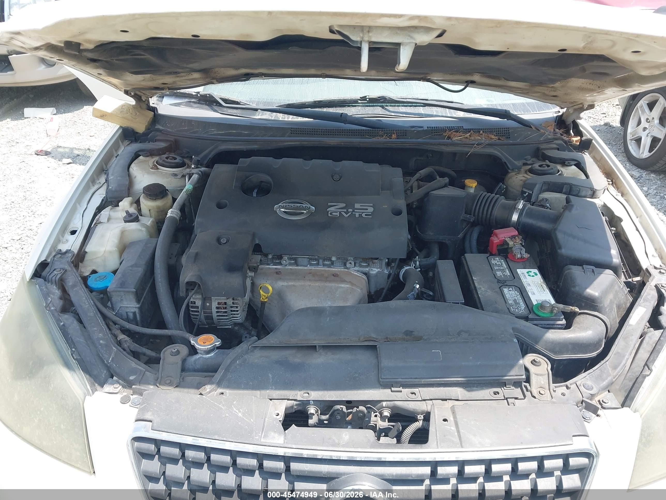 2006 Nissan Altima 2.5 S White vin: 1N4AL11D96N445356