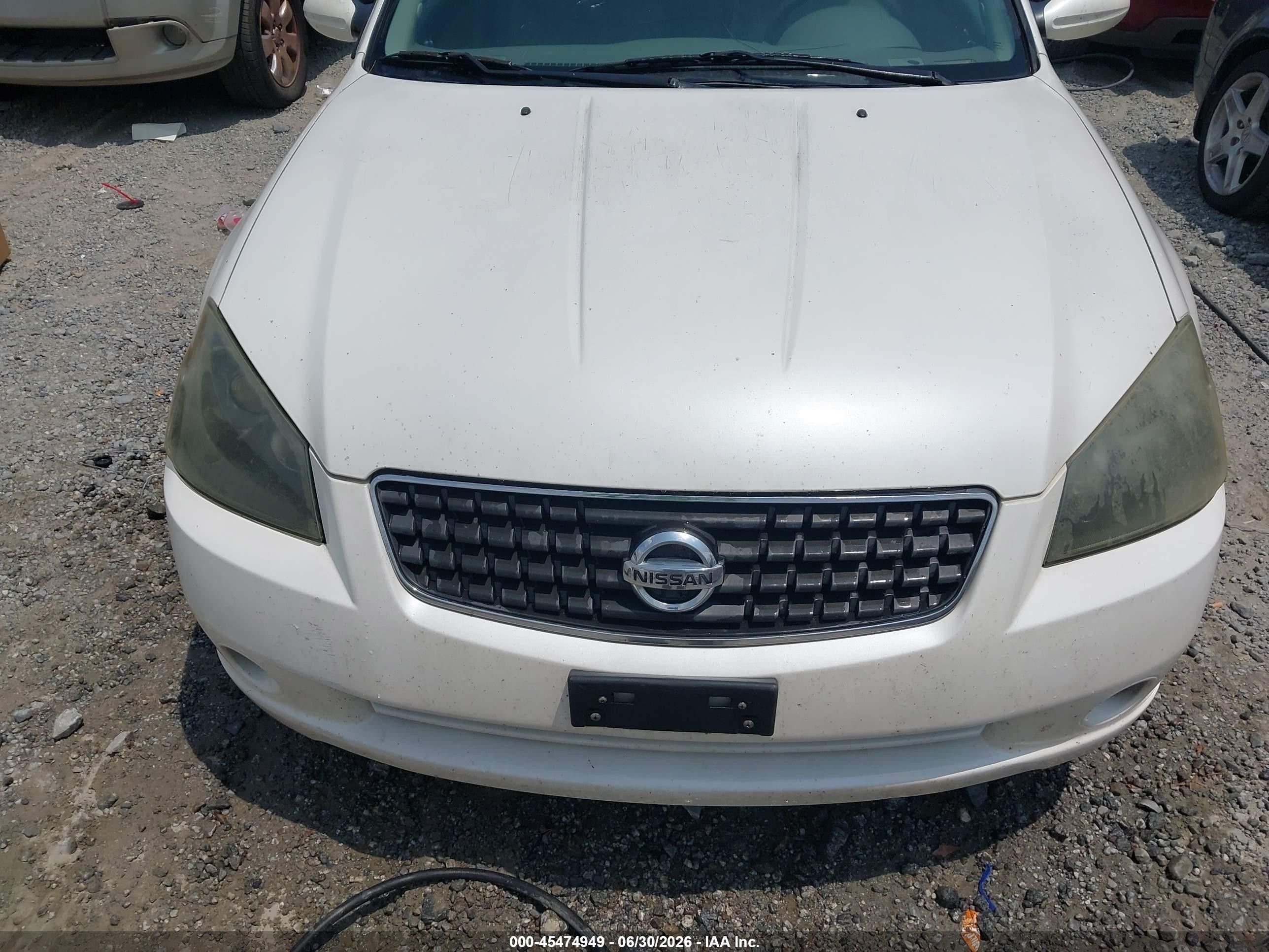 2006 Nissan Altima 2.5 S White vin: 1N4AL11D96N445356