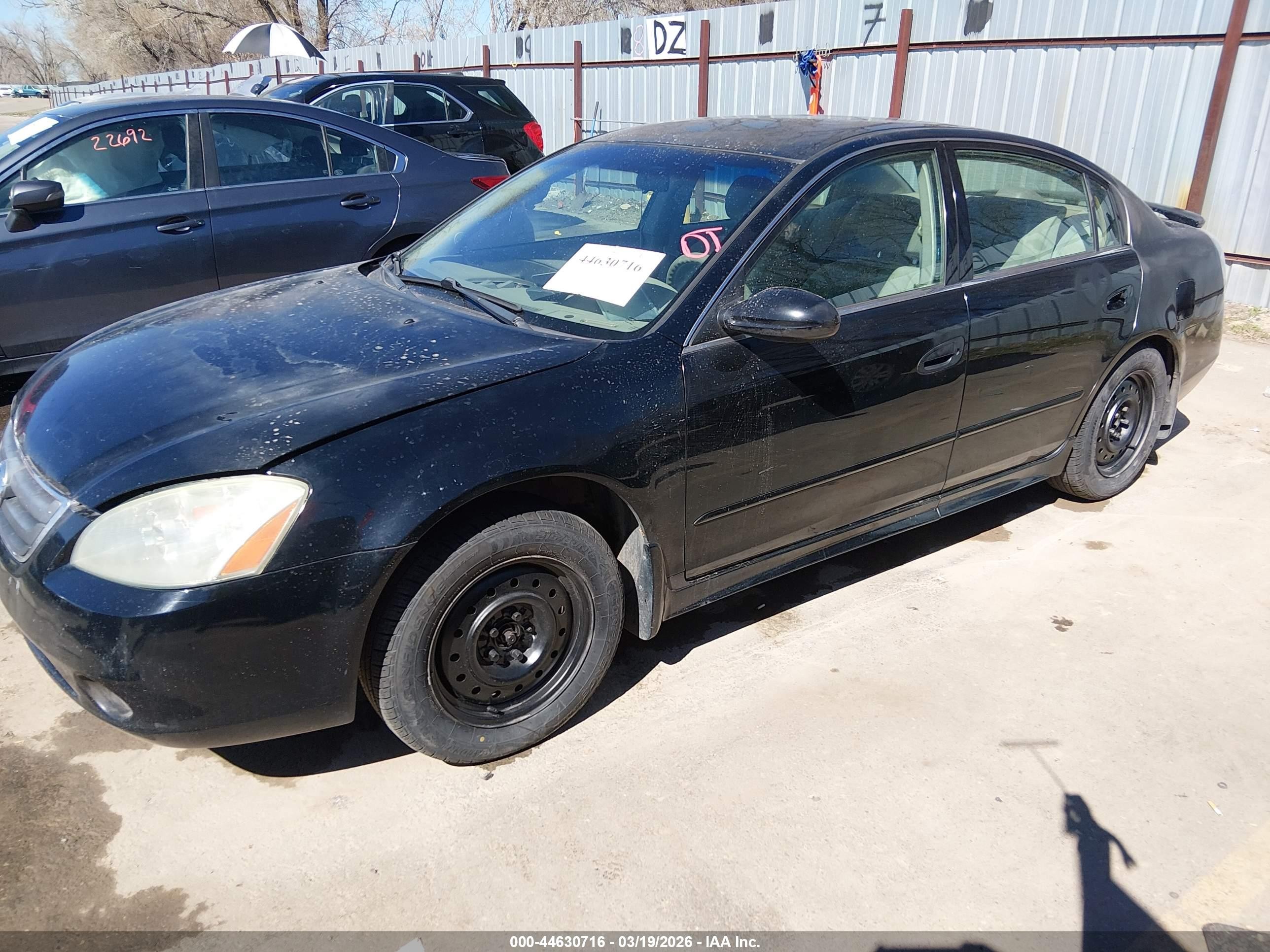 2003 Nissan Altima 2.5 S Black vin: 1N4AL11DX3C332040