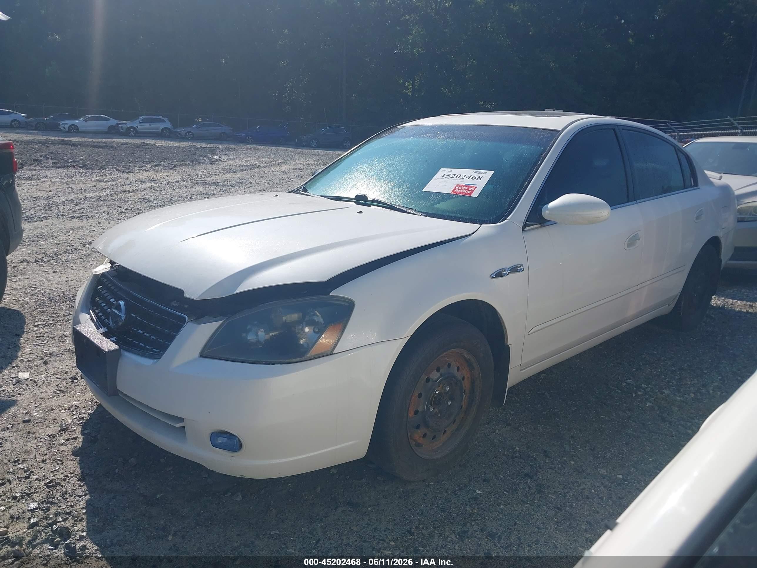 2006 Nissan Altima 2.5 S White vin: 1N4AL11DX6C265671