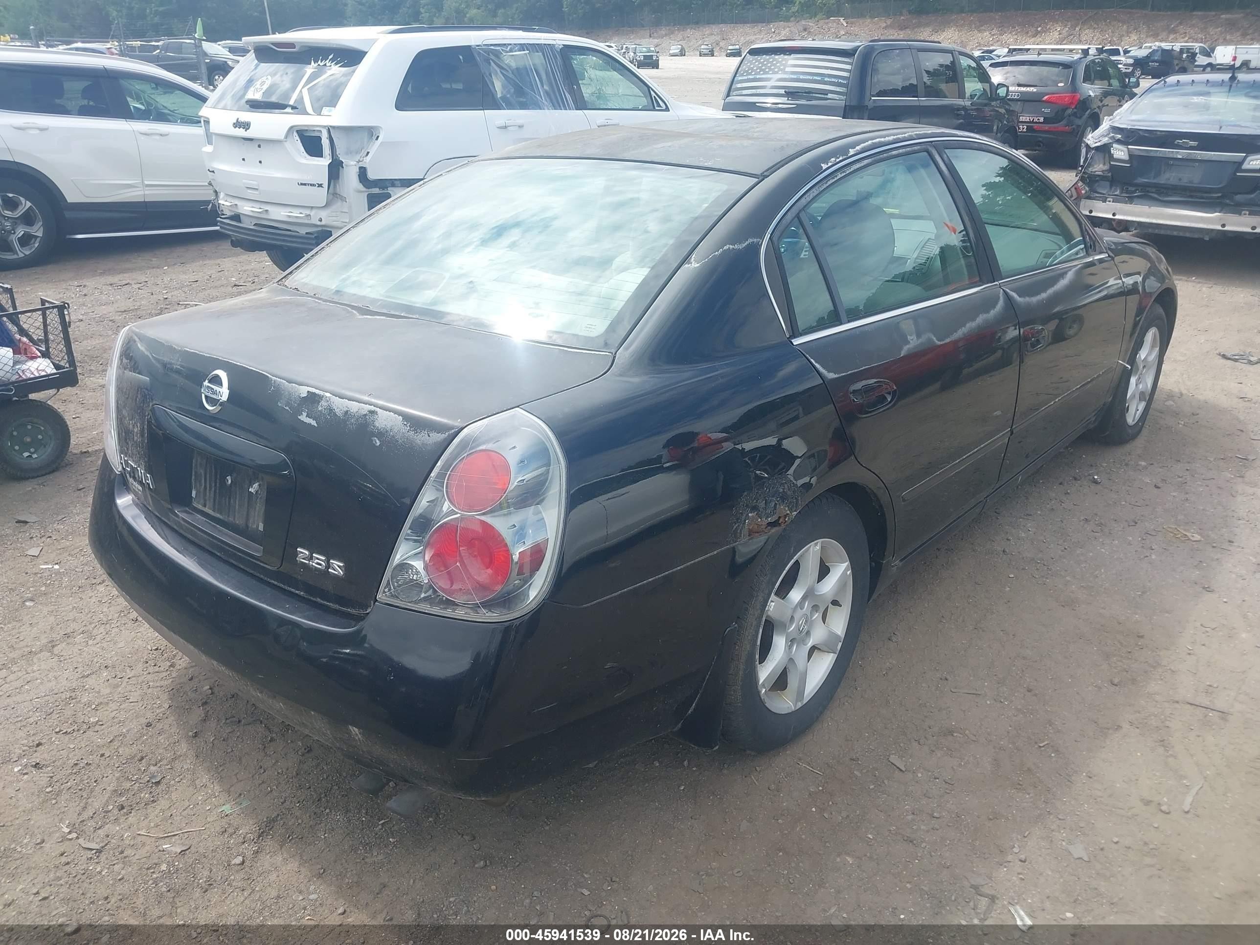 2005 Nissan Altima 2.5 S Black vin: 1N4AL11E85C334316