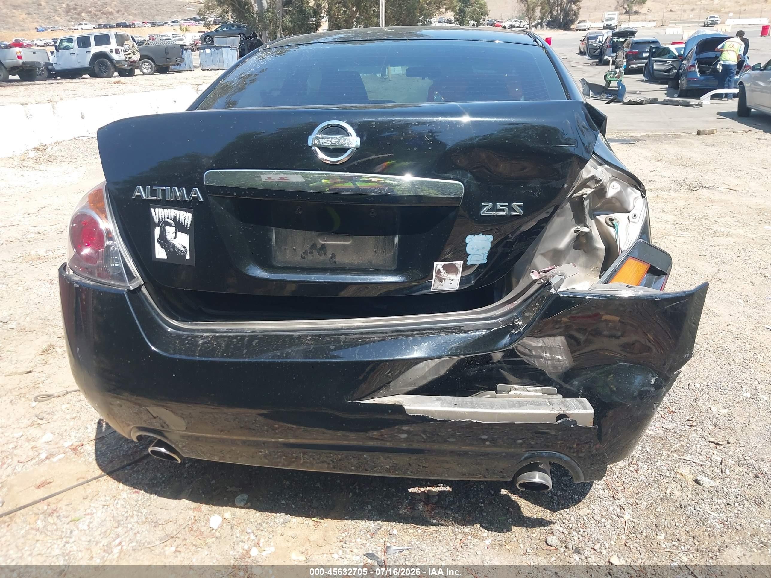 2008 Nissan Altima 2.5 S Black vin: 1N4AL21E18C167629