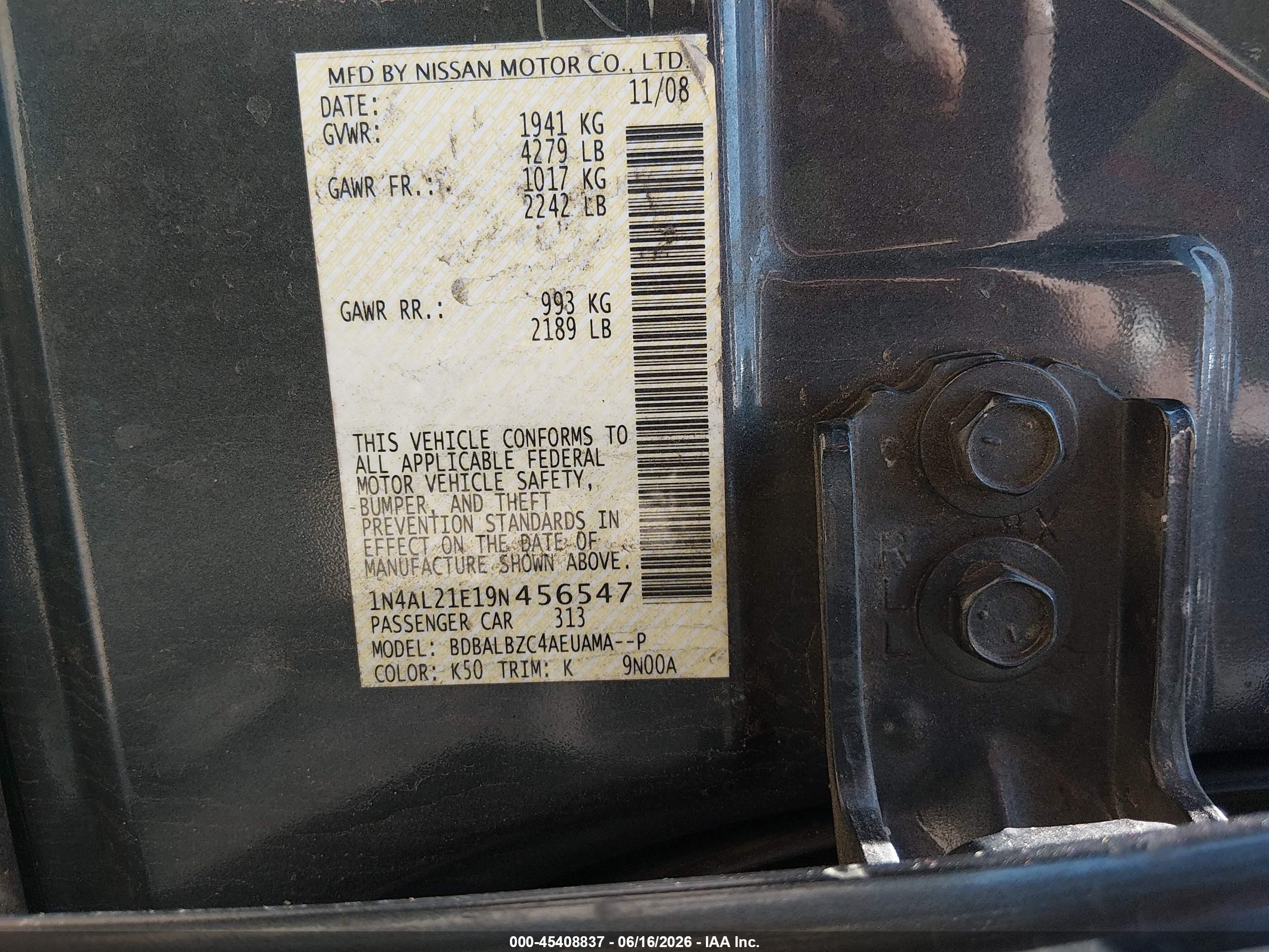 2009 Nissan Altima 2.5 S Gray vin: 1N4AL21E19N456547