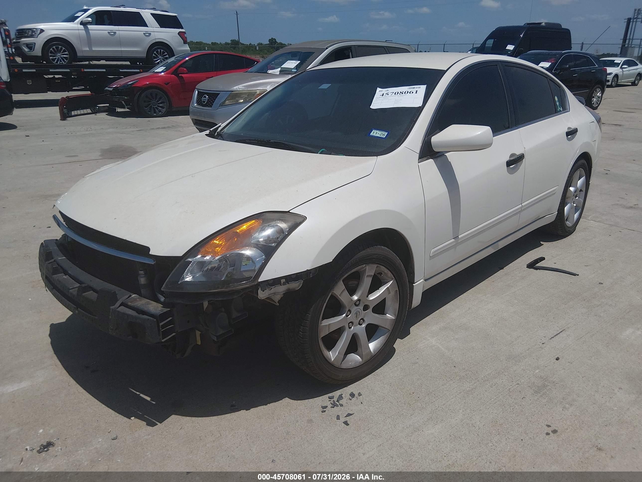 2008 Nissan Altima 2.5 S White vin: 1N4AL21E28C282434