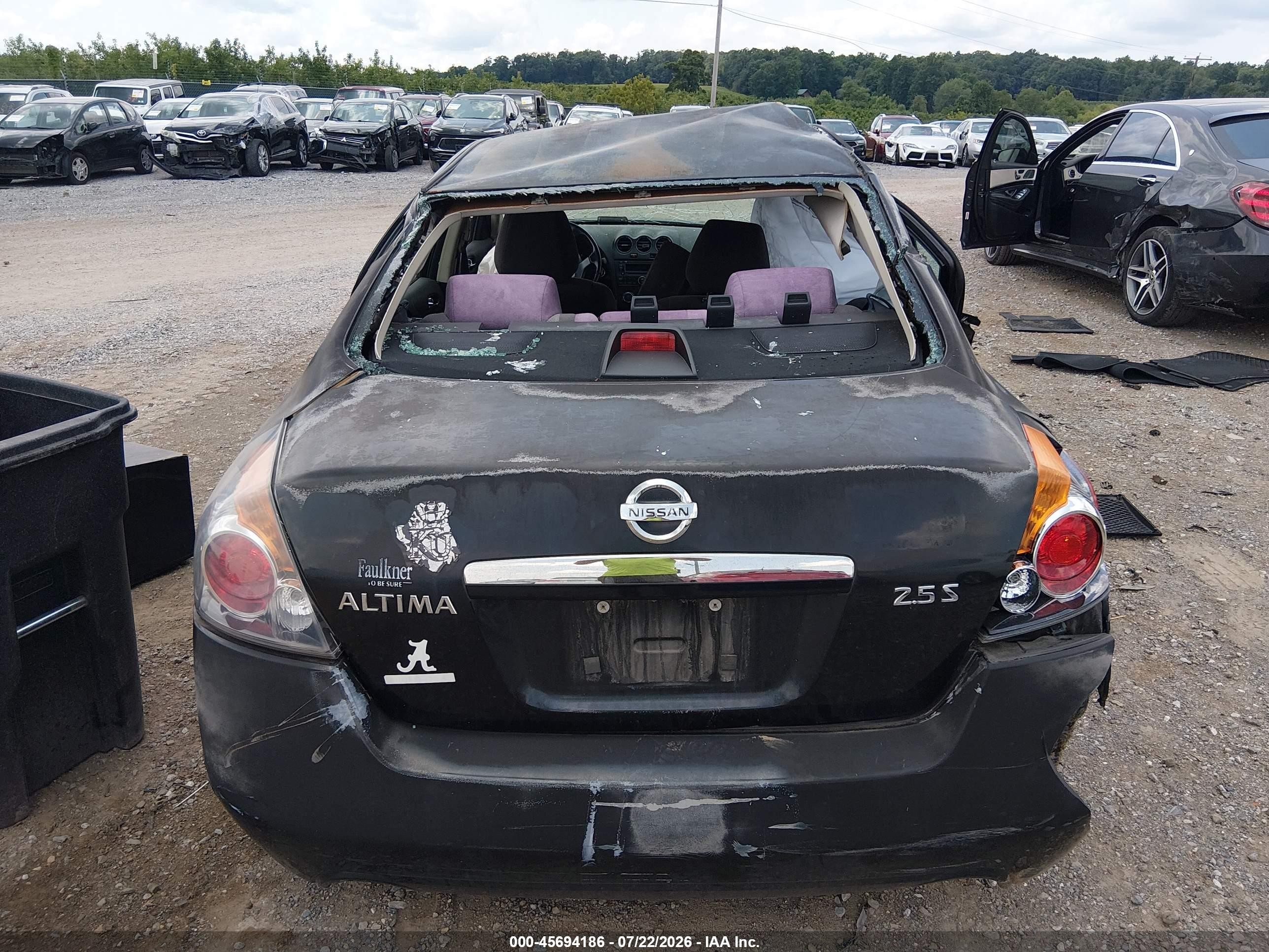 2008 Nissan Altima 2.5 S Black vin: 1N4AL21E28N430473