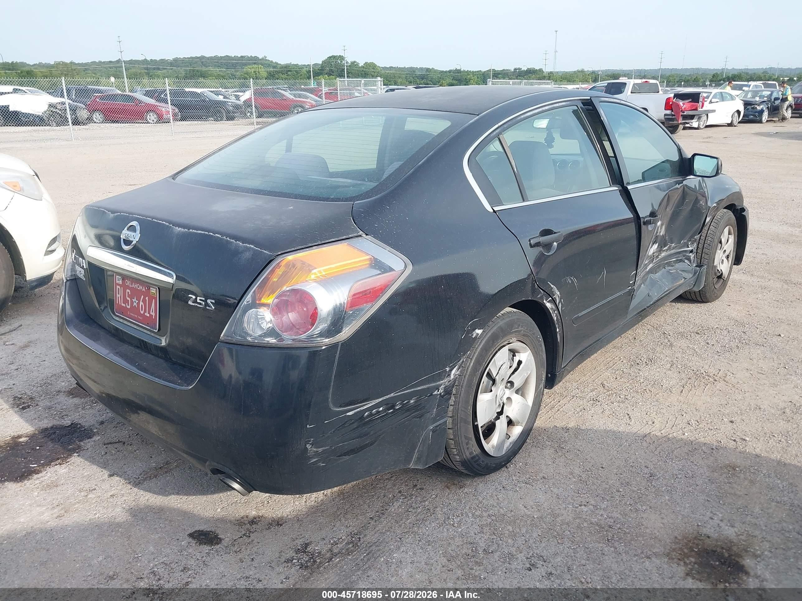 2007 Nissan Altima 2.5 S Black vin: 1N4AL21E37C217624