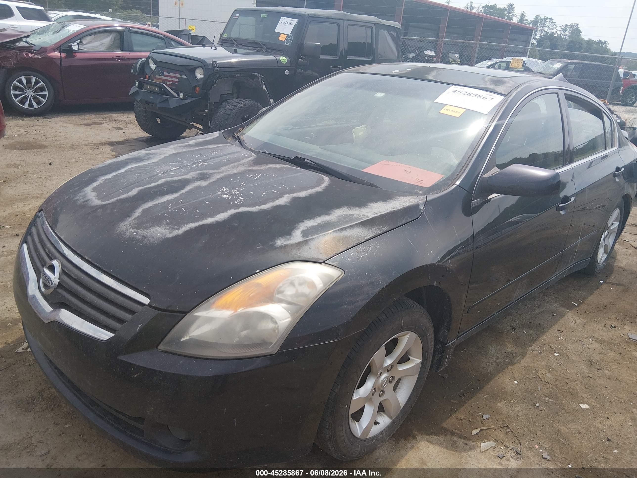 2008 Nissan Altima 2.5 S Black vin: 1N4AL21E38C197666