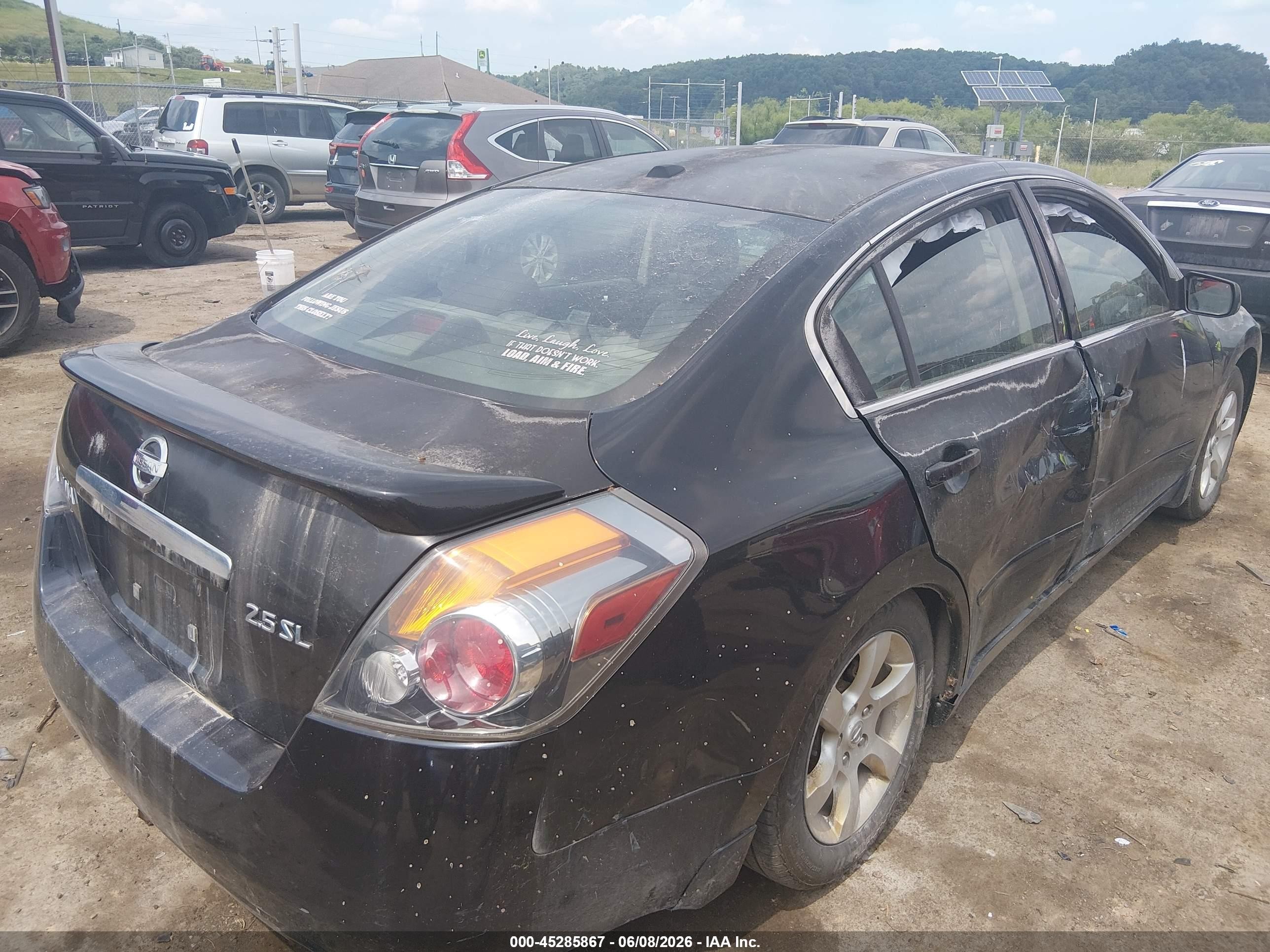 2008 Nissan Altima 2.5 S Black vin: 1N4AL21E38C197666