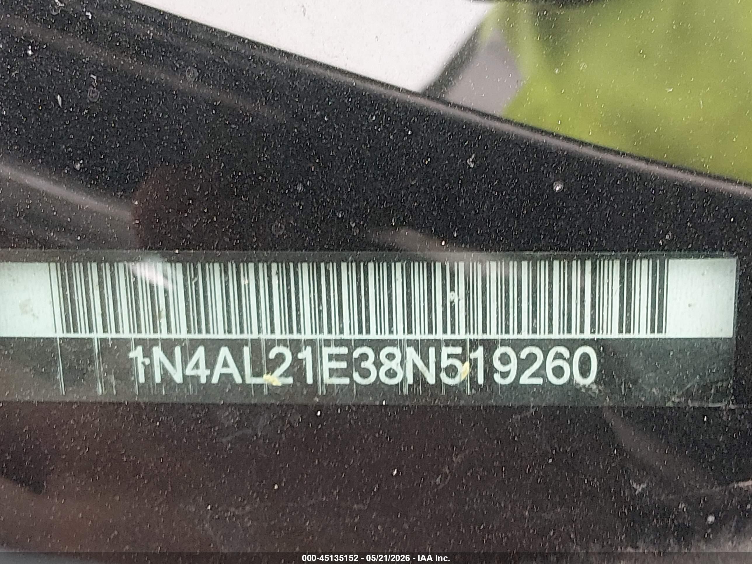 2008 Nissan Altima 2.5 S Black vin: 1N4AL21E38N519260