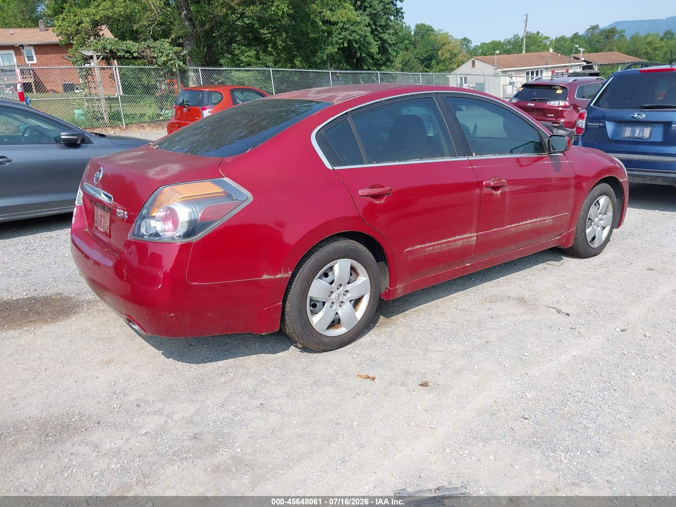 2007 Nissan Altima 2.5 S Red vin: 1N4AL21E47N485358