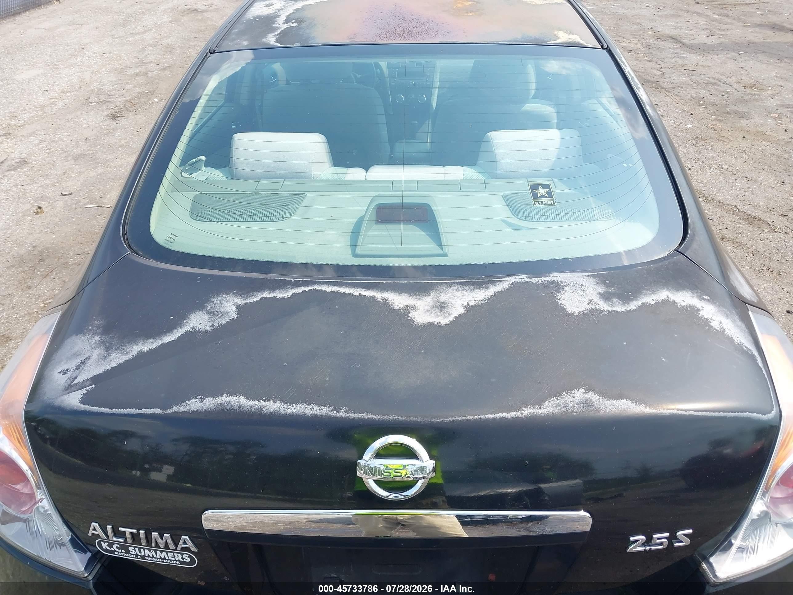 2007 Nissan Altima 2.5 S Black vin: 1N4AL21E57N425248