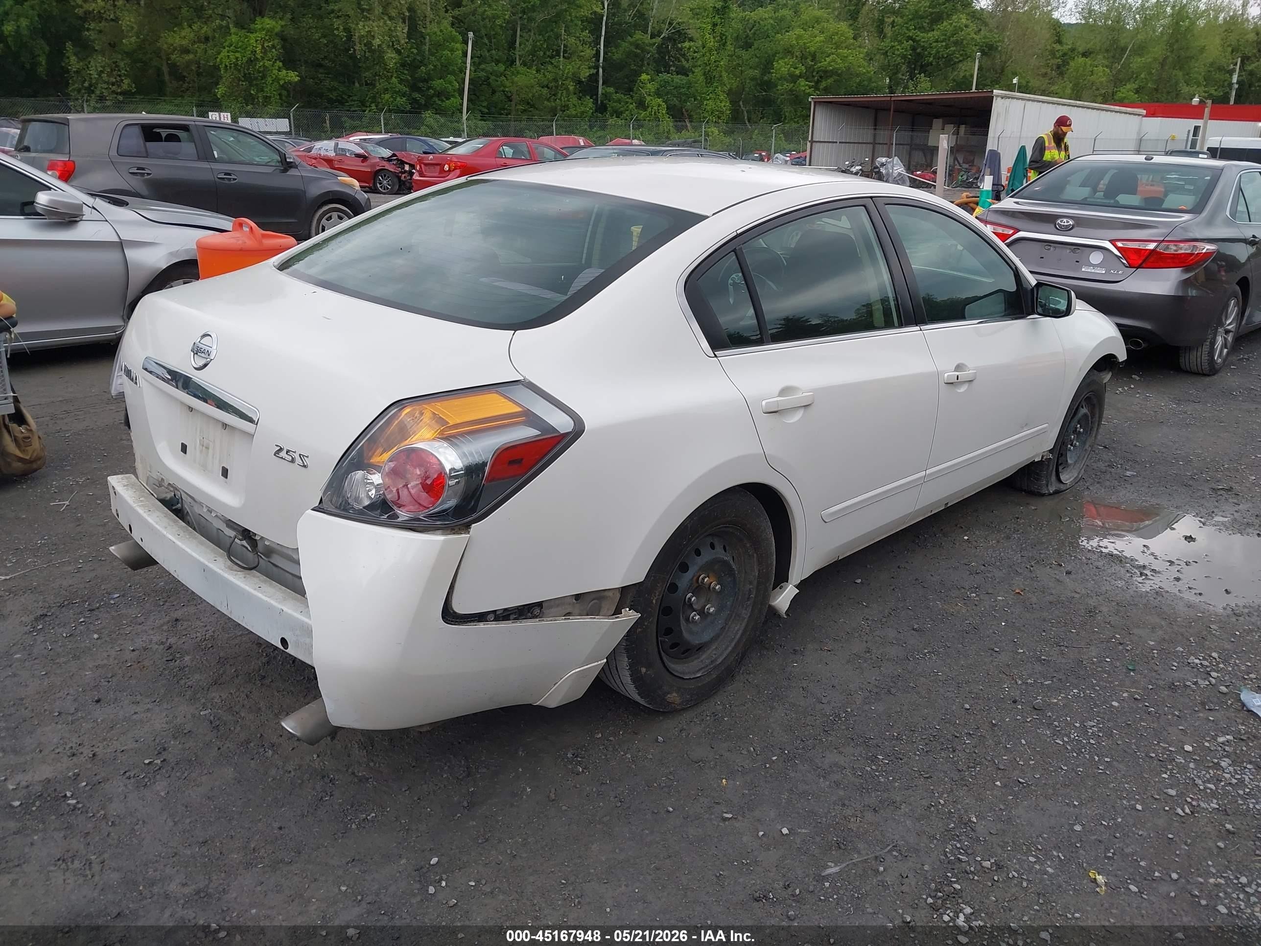 2008 Nissan Altima 2.5 S White vin: 1N4AL21E58C160909