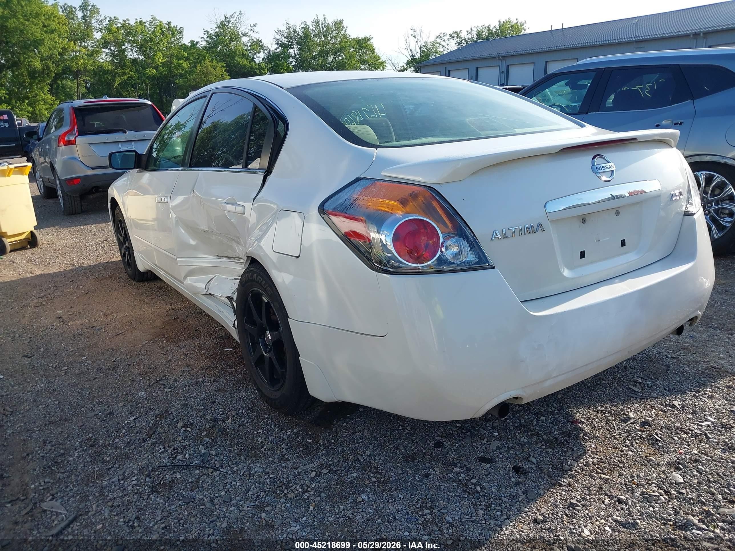 2008 Nissan Altima 2.5 S White vin: 1N4AL21E58C207419