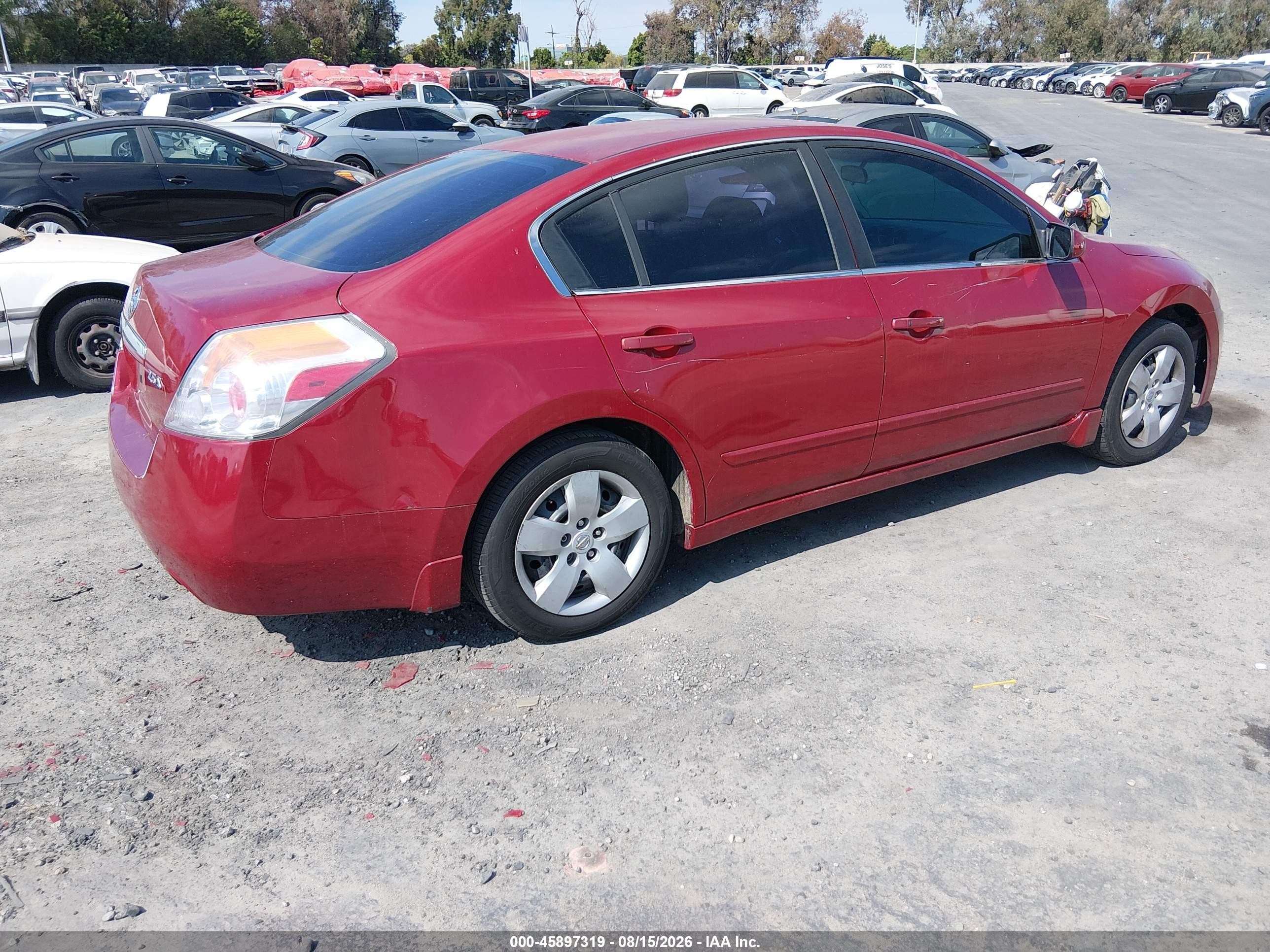 2008 Nissan Altima 2.5 S Red vin: 1N4AL21E58N454699