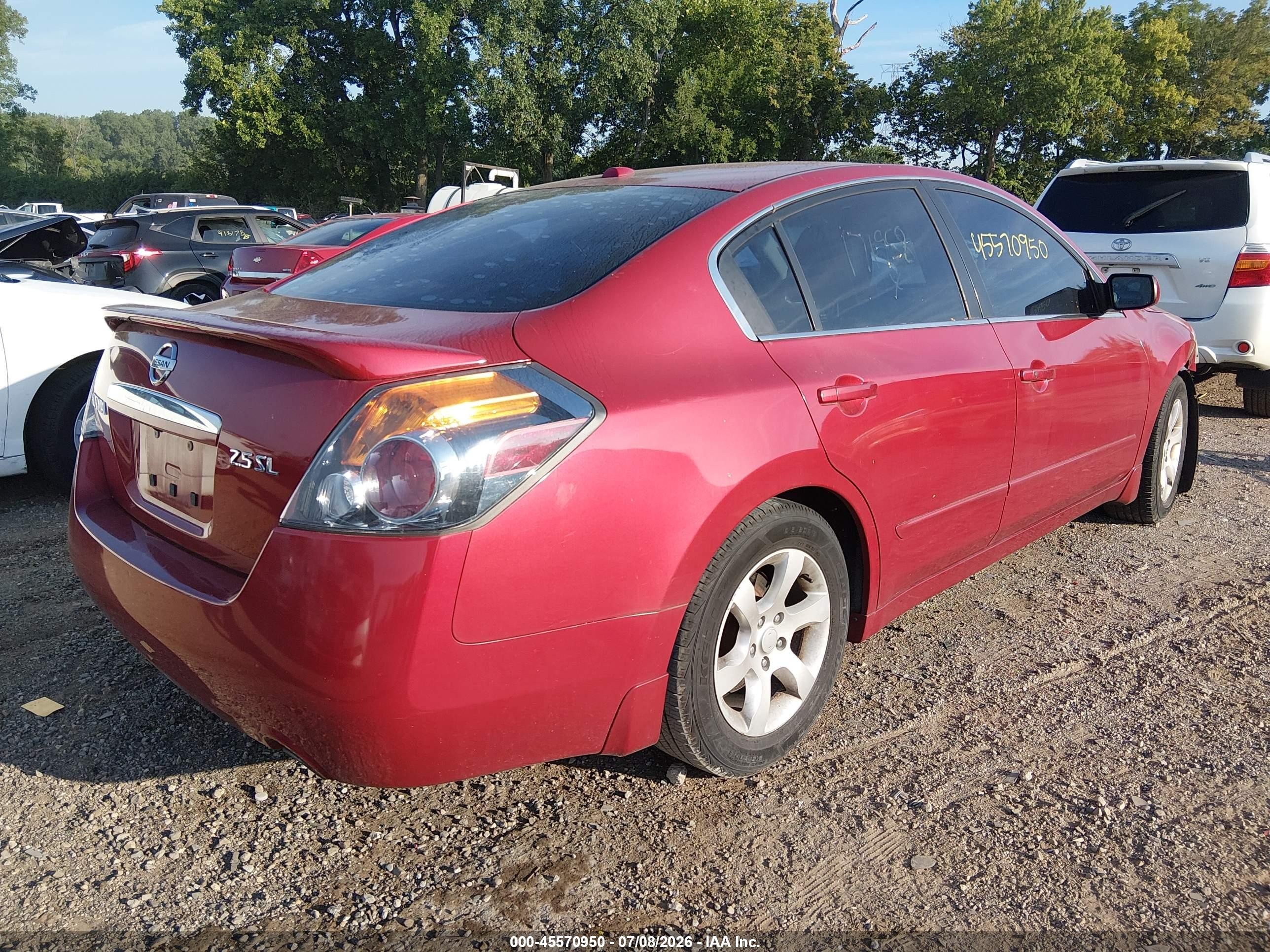 2009 Nissan Altima 2.5 S Red vin: 1N4AL21E59C171958