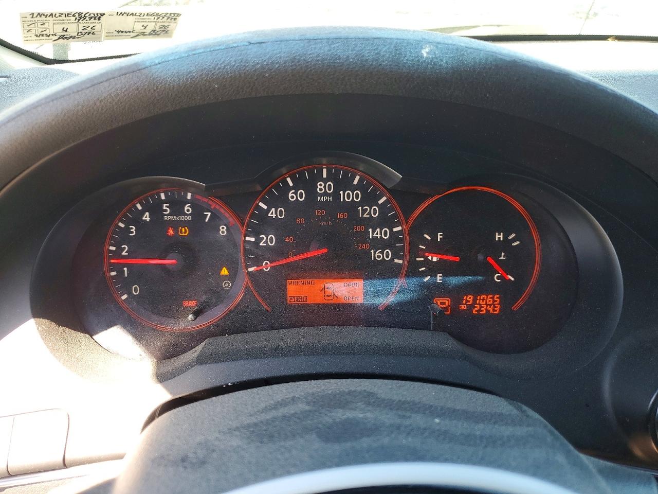 2008 Nissan Altima 2.5 Black vin: 1N4AL21E68C233379