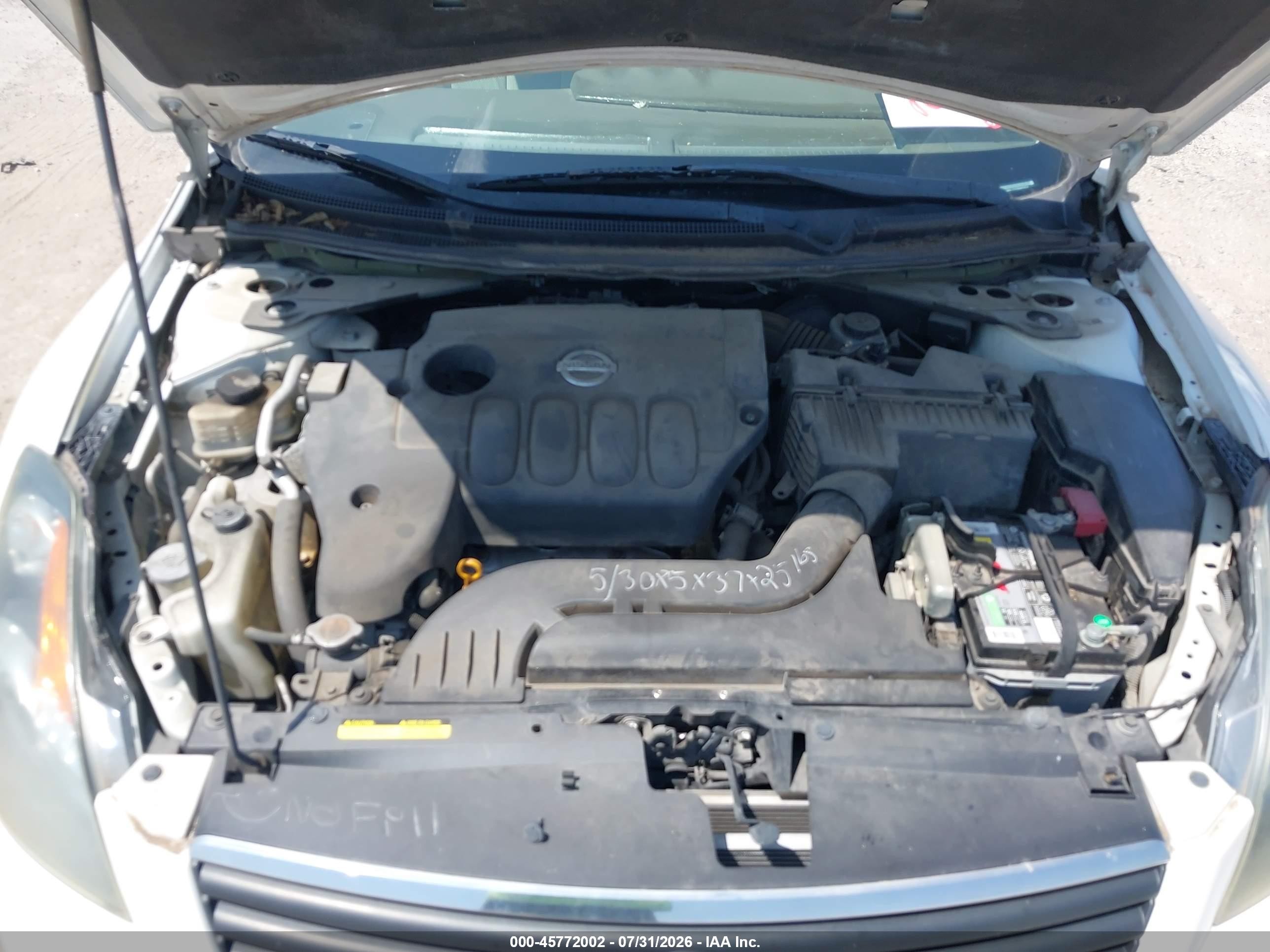 2009 Nissan Altima 2.5 S White vin: 1N4AL21E69N487874