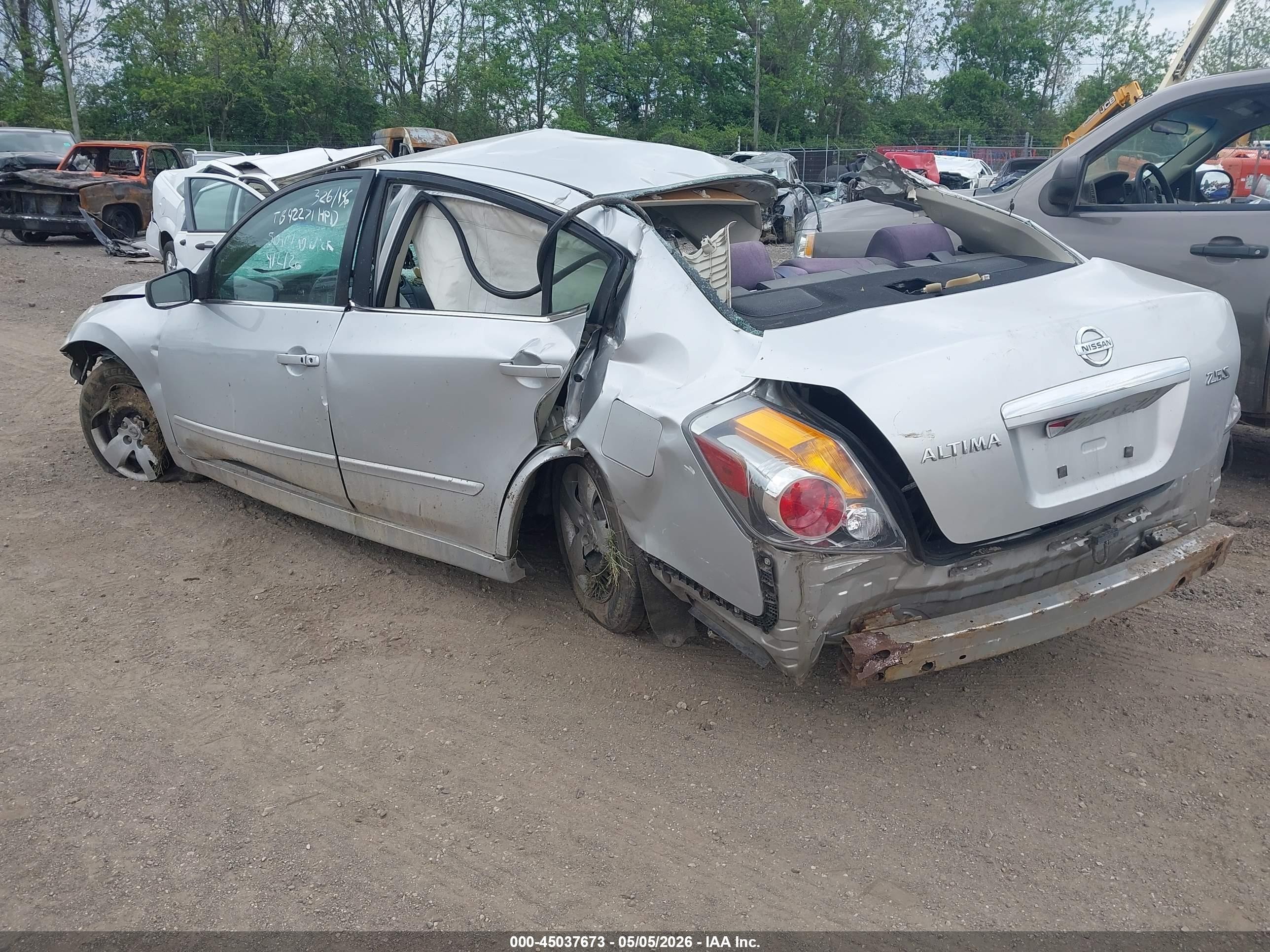 2007 Nissan Altima 2.5 S Серебряный vin: 1N4AL21E77C142944