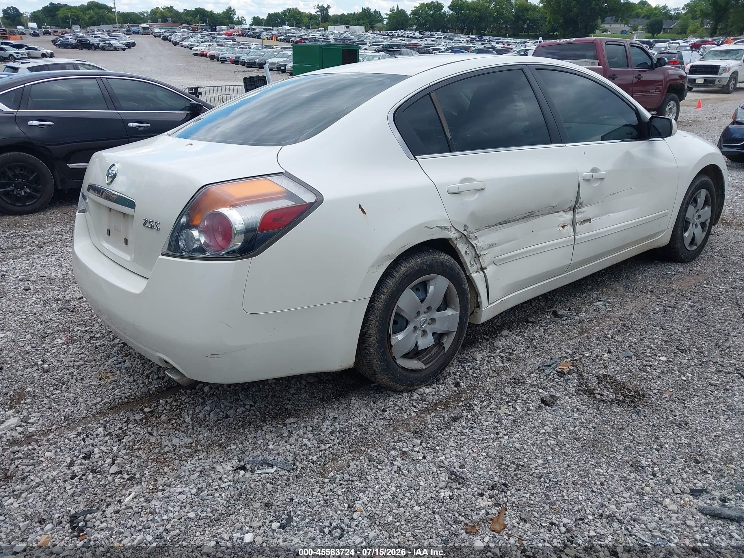 2008 Nissan Altima 2.5 S White vin: 1N4AL21E78C178568