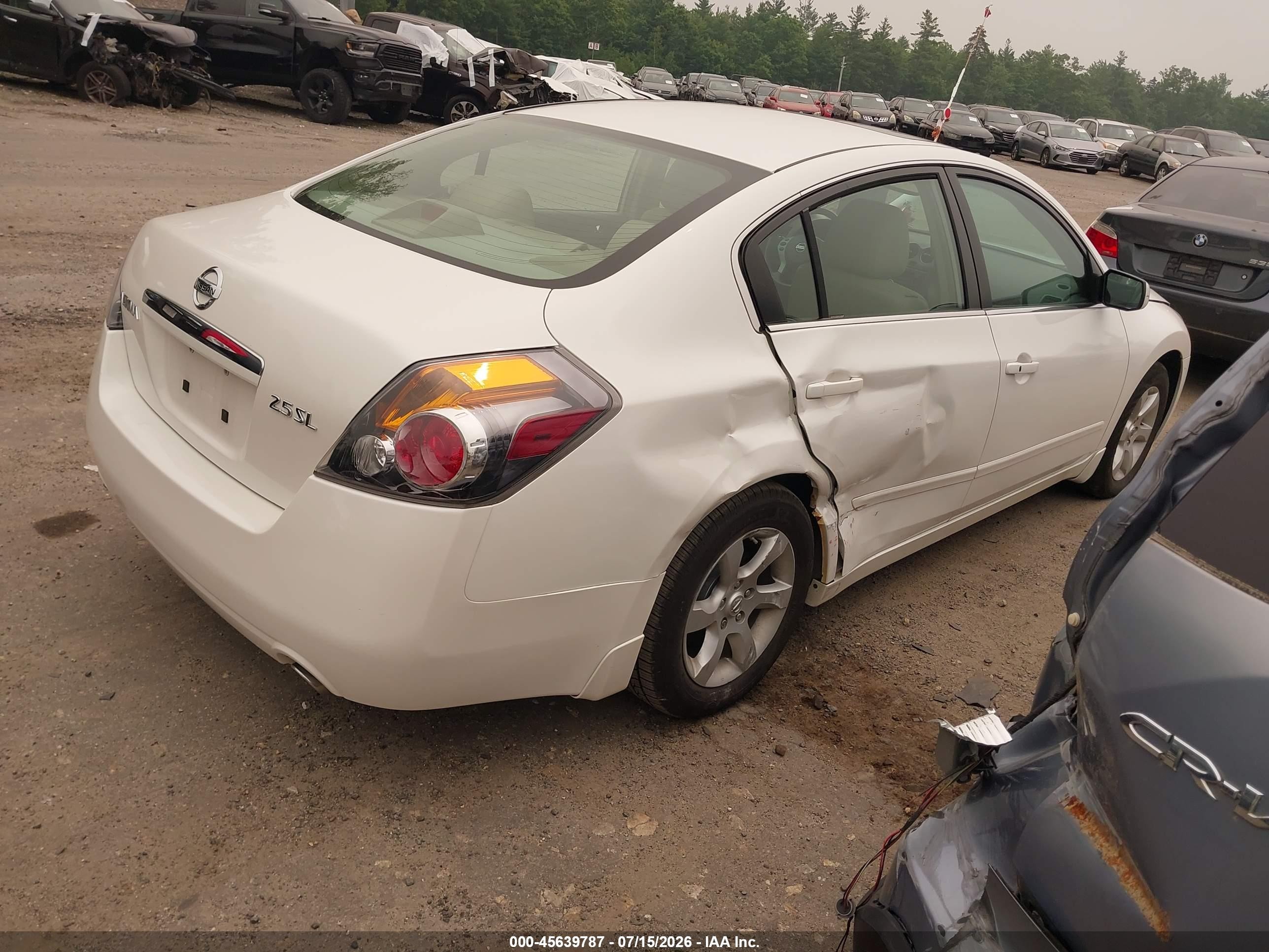 2008 Nissan Altima 2.5 Sl White vin: 1N4AL21E78N512232