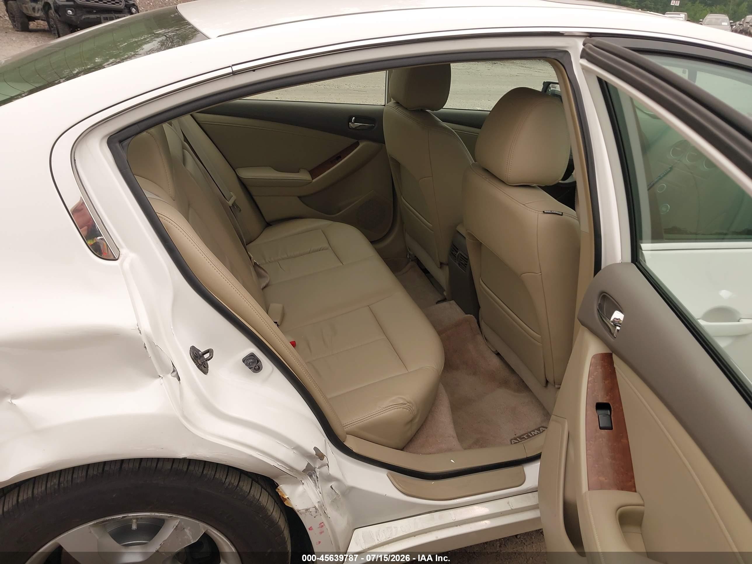 2008 Nissan Altima 2.5 Sl White vin: 1N4AL21E78N512232