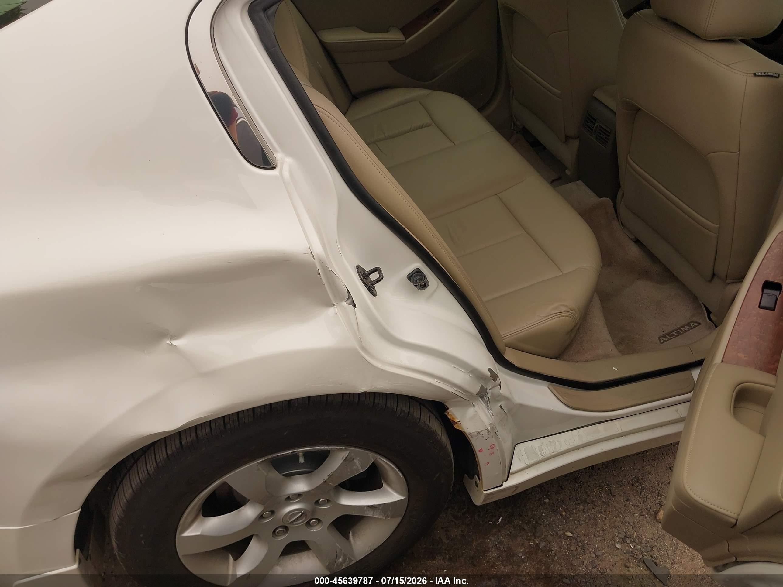 2008 Nissan Altima 2.5 Sl White vin: 1N4AL21E78N512232