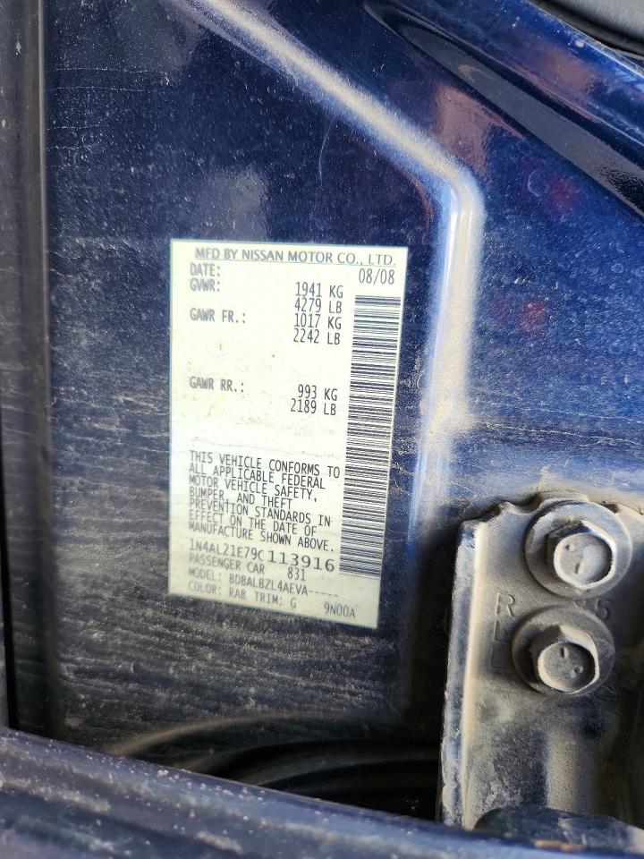 2009 Nissan Altima 2.5 Blue vin: 1N4AL21E79C113916