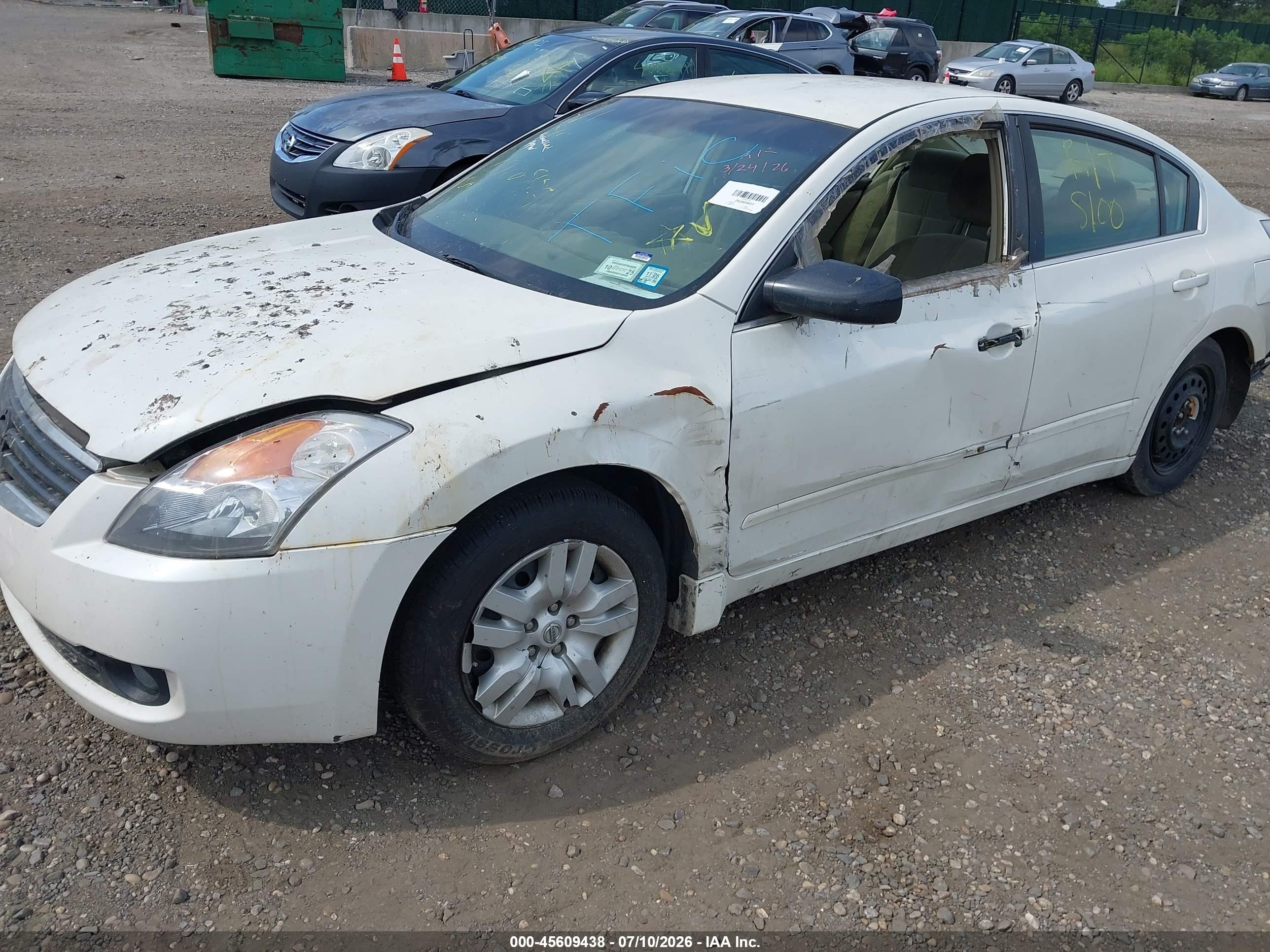 2009 Nissan Altima 2.5 S White vin: 1N4AL21E79N534460