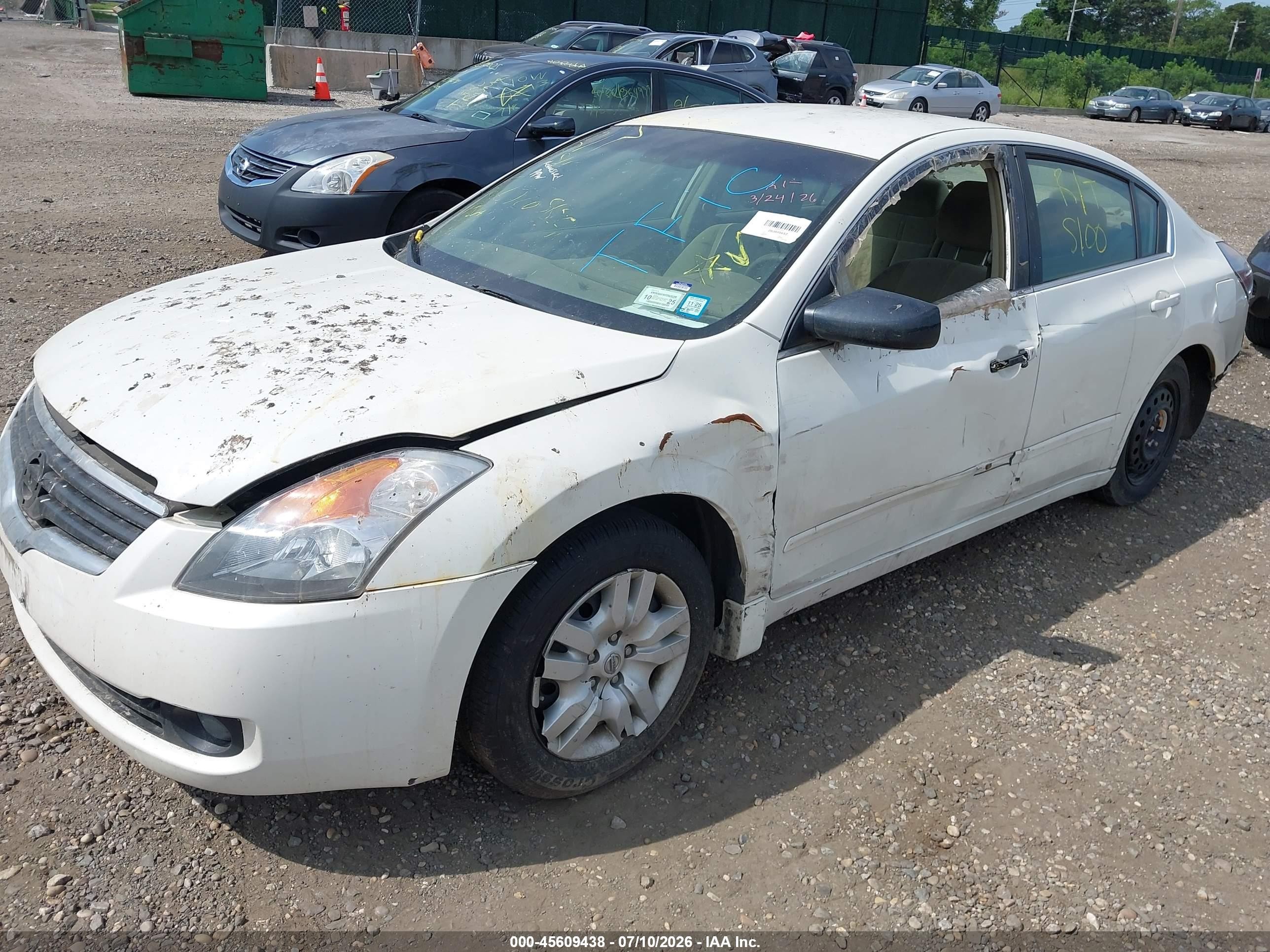 2009 Nissan Altima 2.5 S White vin: 1N4AL21E79N534460
