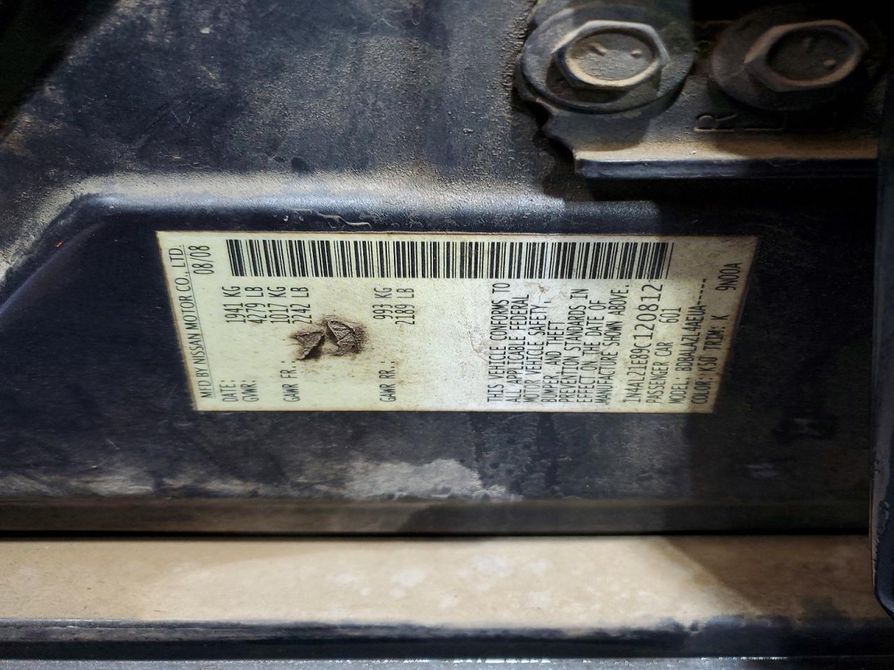 2009 Nissan Altima 2.5 Gray vin: 1N4AL21E89C120812