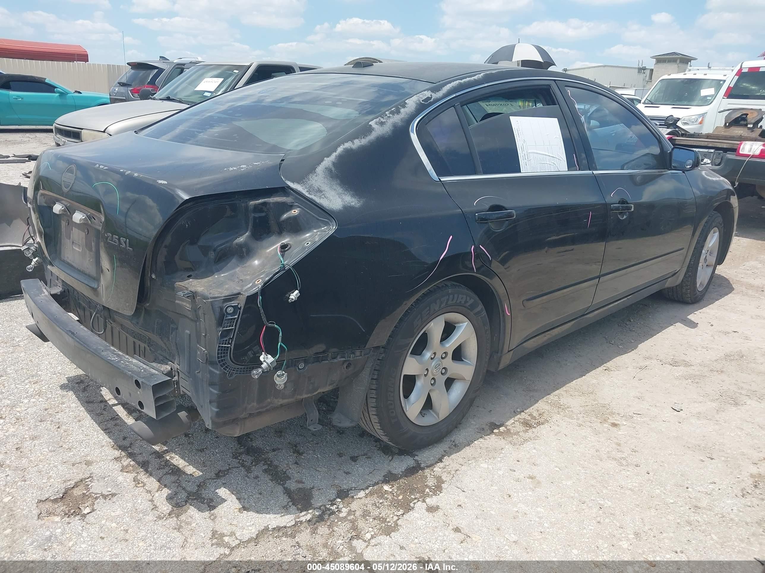 2008 Nissan Altima 2.5 S Black vin: 1N4AL21E98C269874