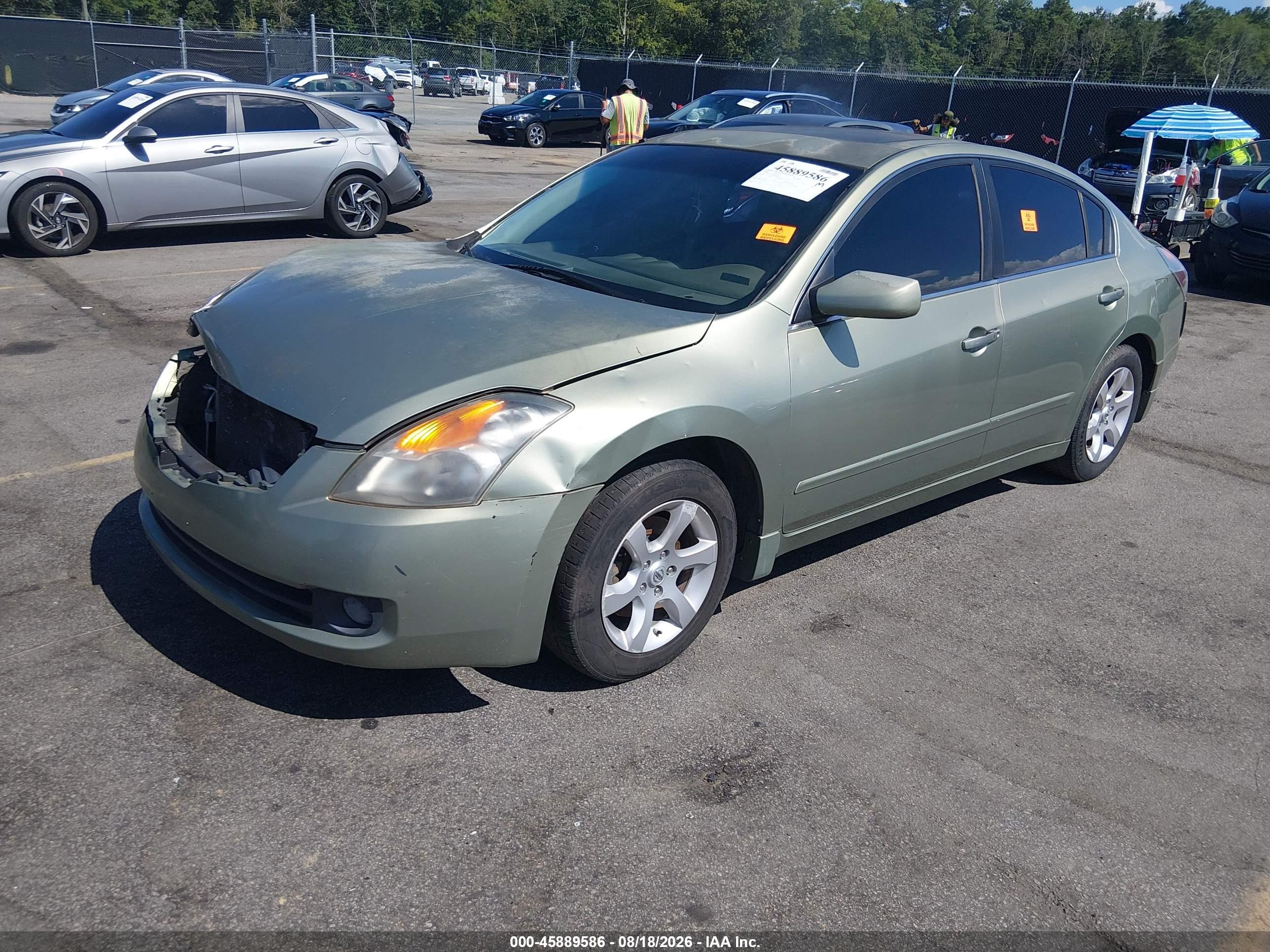 2008 Nissan Altima 2.5 Sl Green vin: 1N4AL21E98N446895