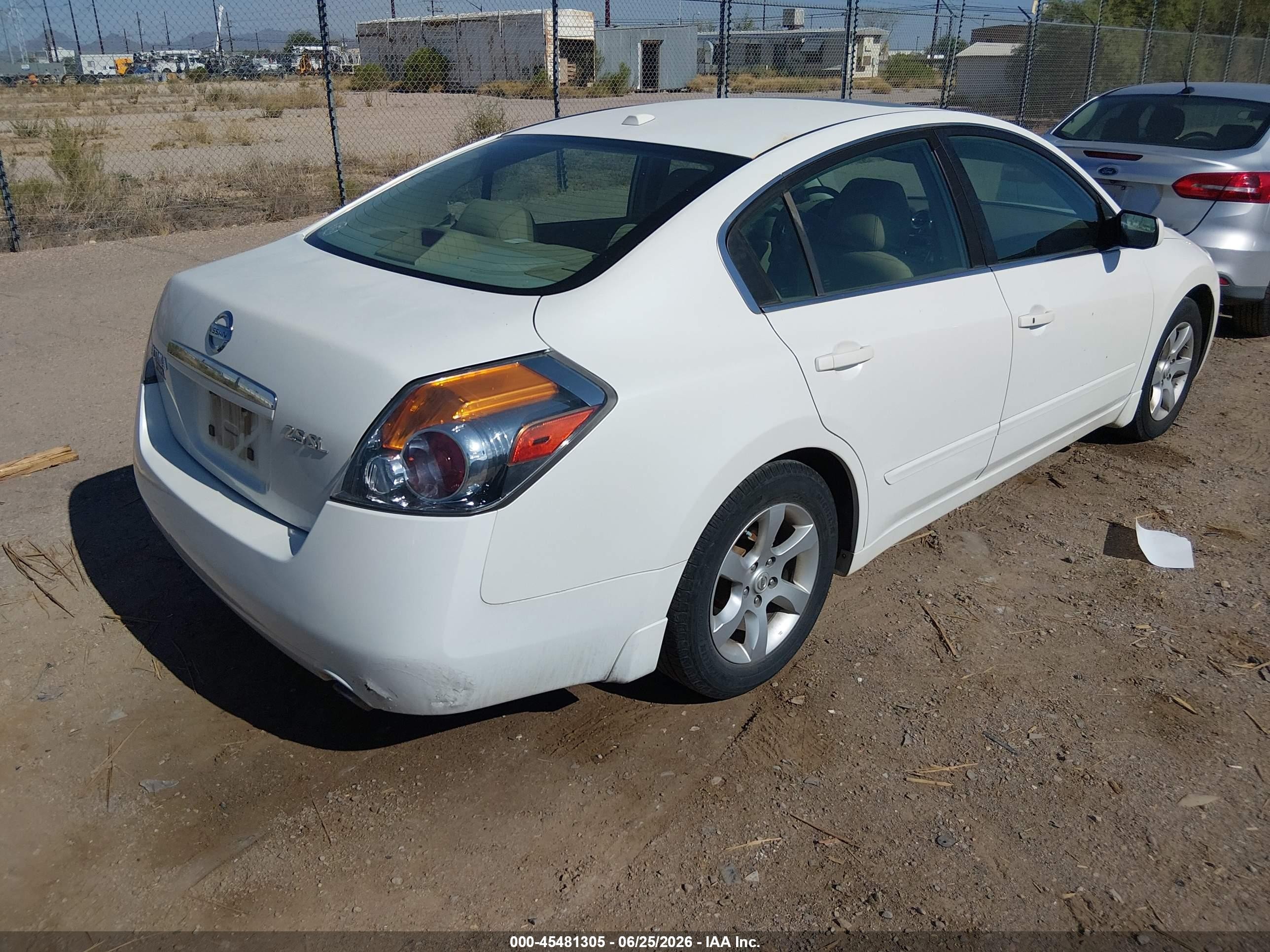2008 Nissan Altima 2.5 Sl White vin: 1N4AL21EX8N427577