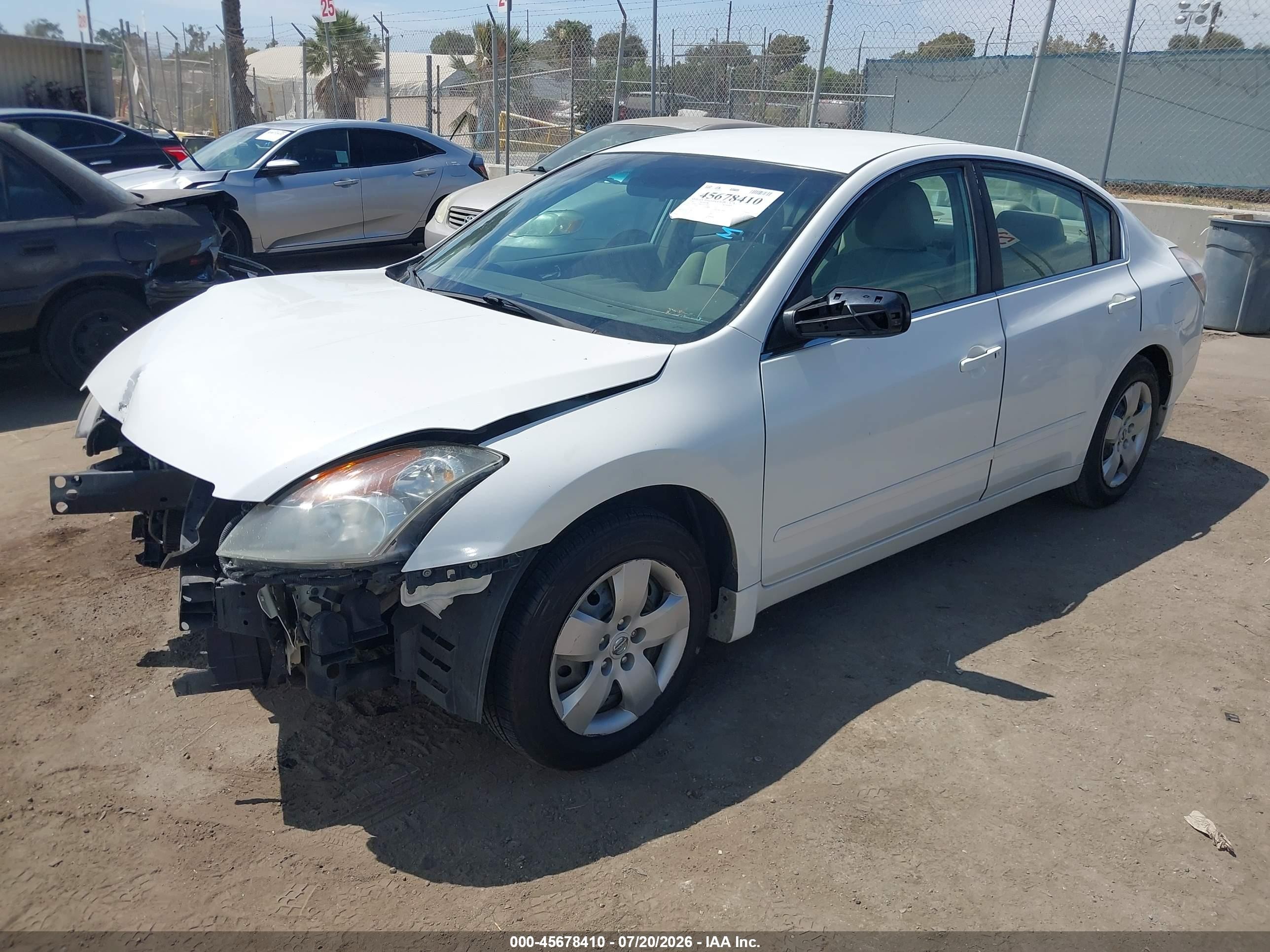 2008 Nissan Altima 2.5 S White vin: 1N4AL21EX8N514279