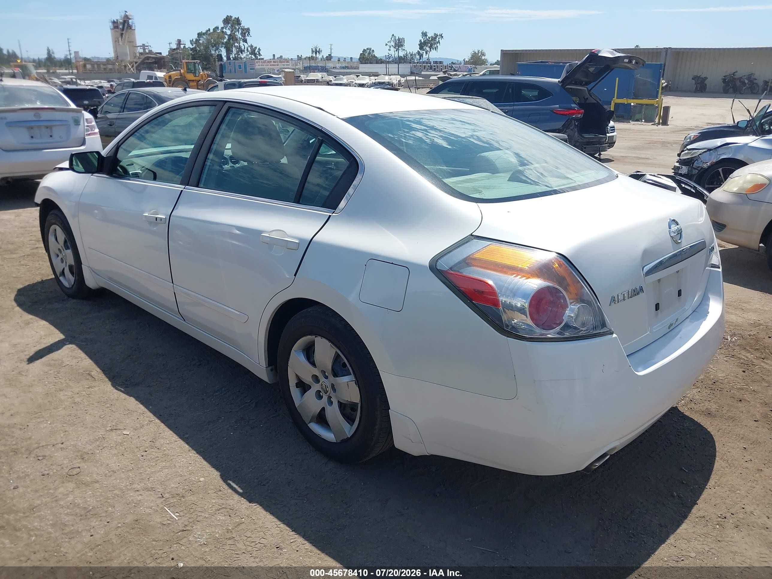2008 Nissan Altima 2.5 S White vin: 1N4AL21EX8N514279