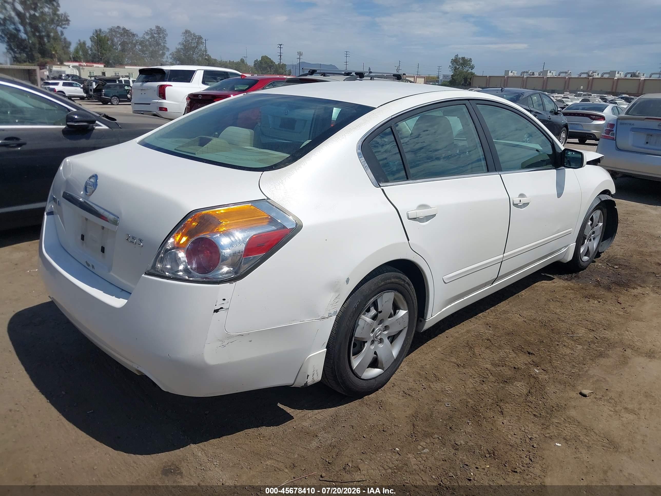 2008 Nissan Altima 2.5 S White vin: 1N4AL21EX8N514279